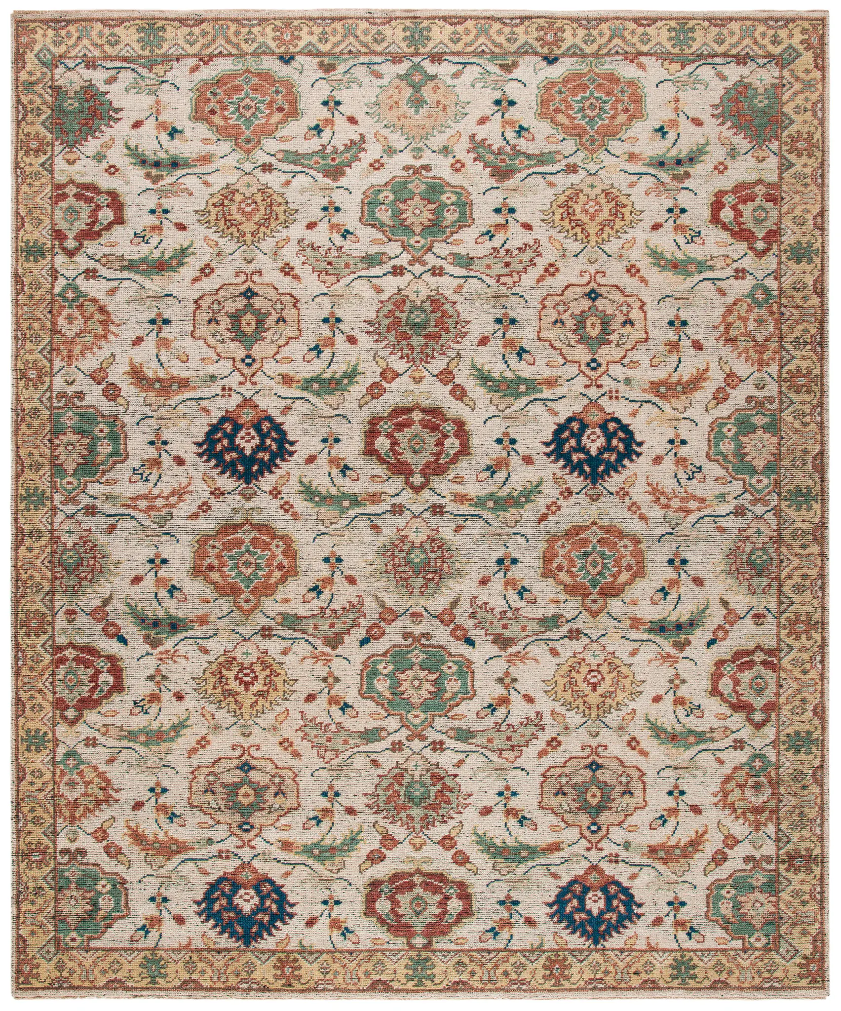 Izmir Allover Rosette Hand-Knotted Wool Rug
