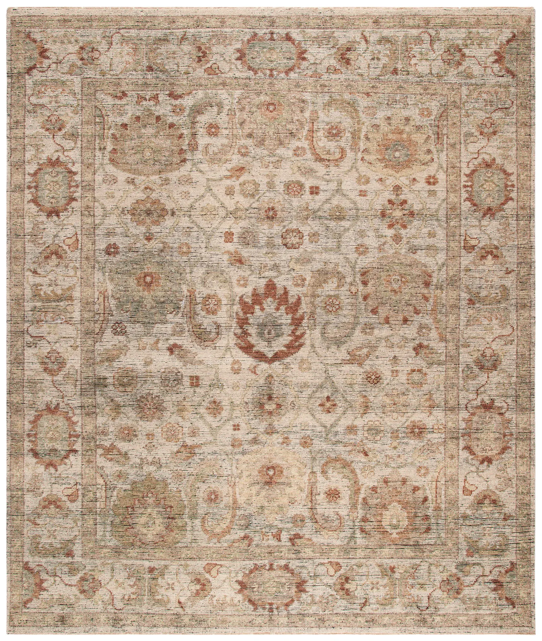 Izmir Faded Floral Hand-Knotted Wool Rug