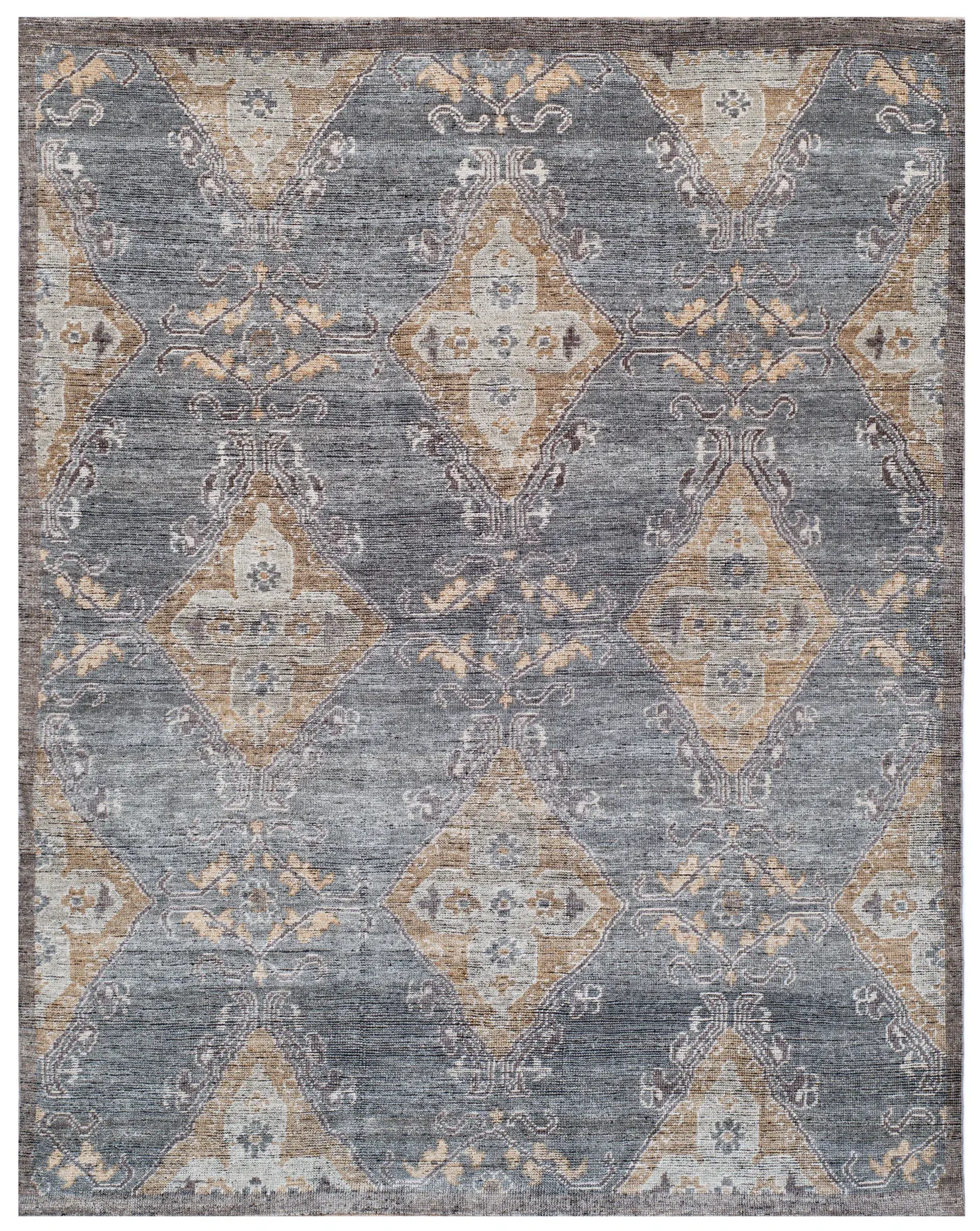 Izmir Diamond Medallion Hand-Knotted Wool Rug