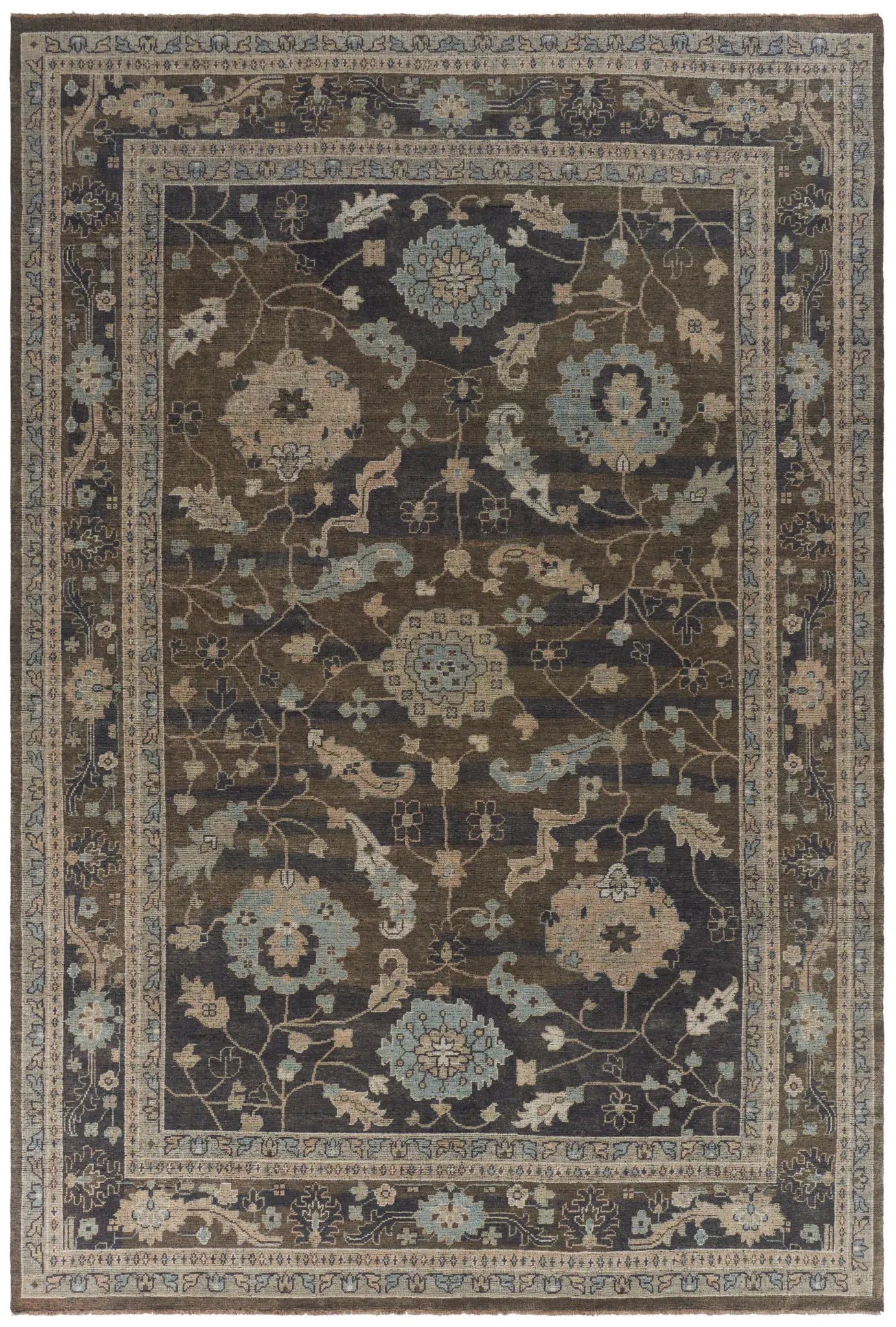 Izmir Traditional Floral Hand-Knotted Wool Rug