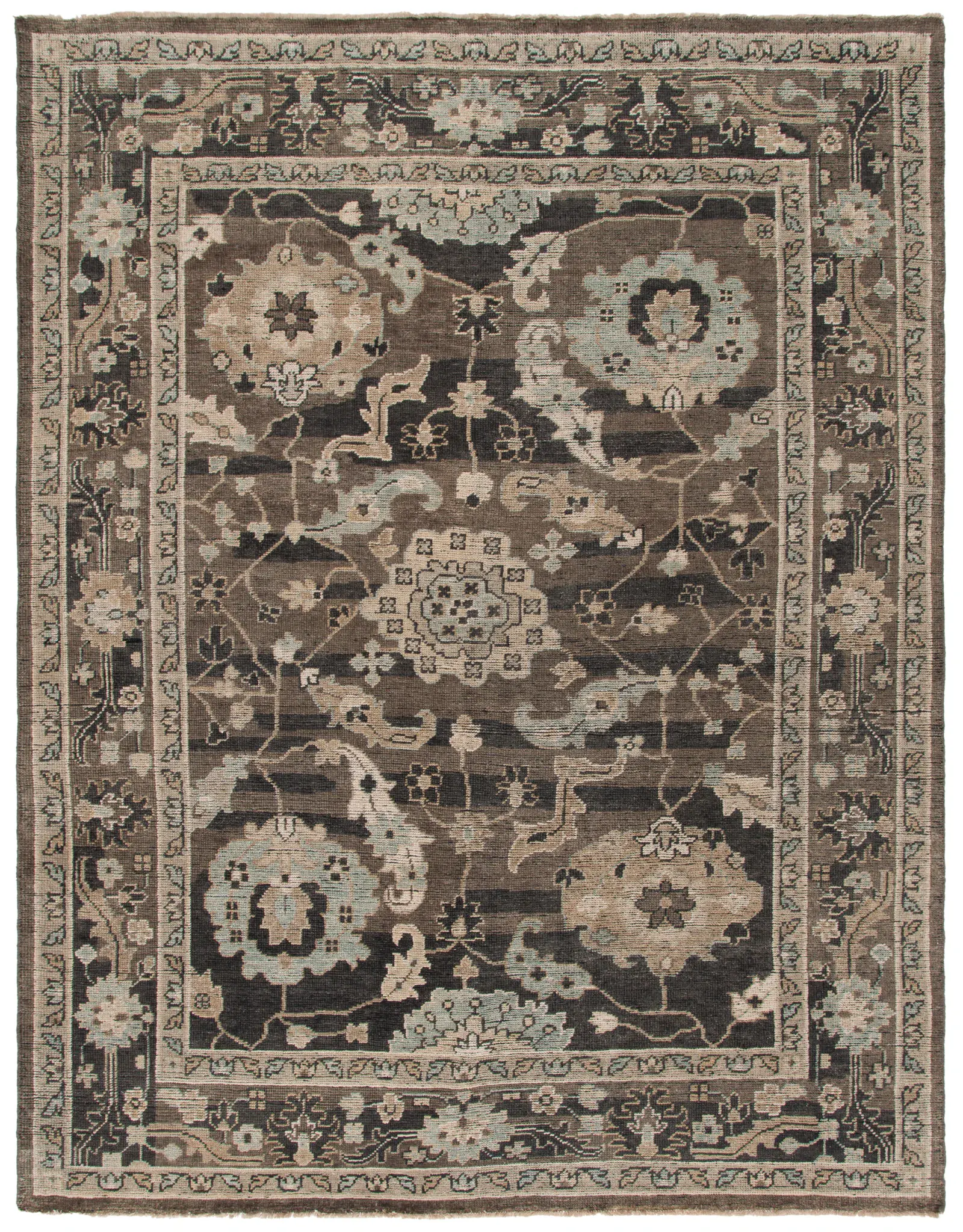 Izmir Traditional Floral Hand-Knotted Wool Rug