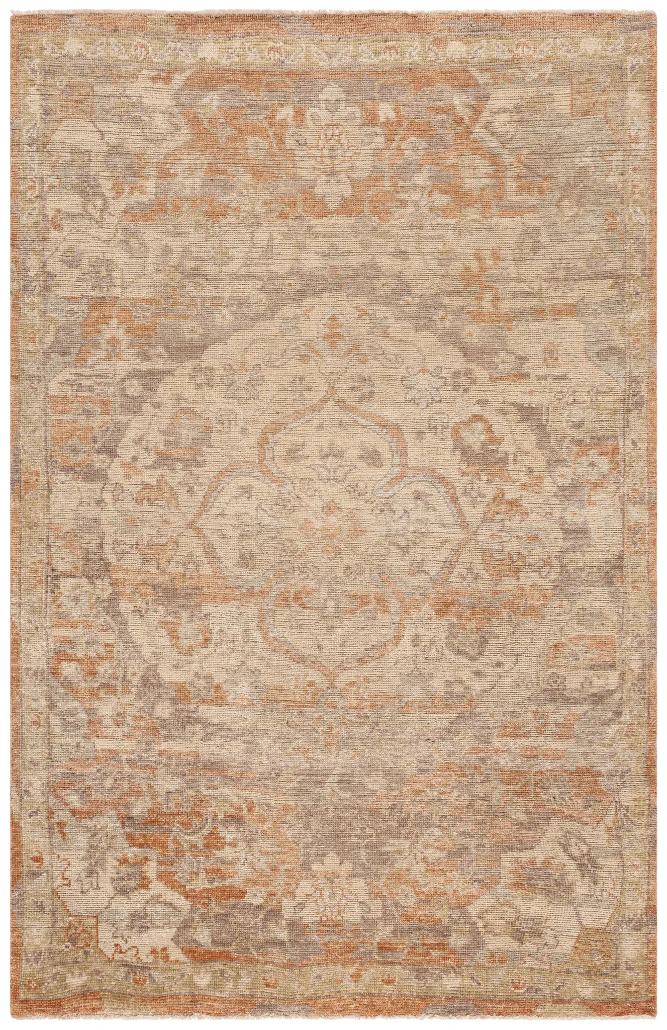 Izmir Weathered Medallion Hand-Knotted Wool Rug