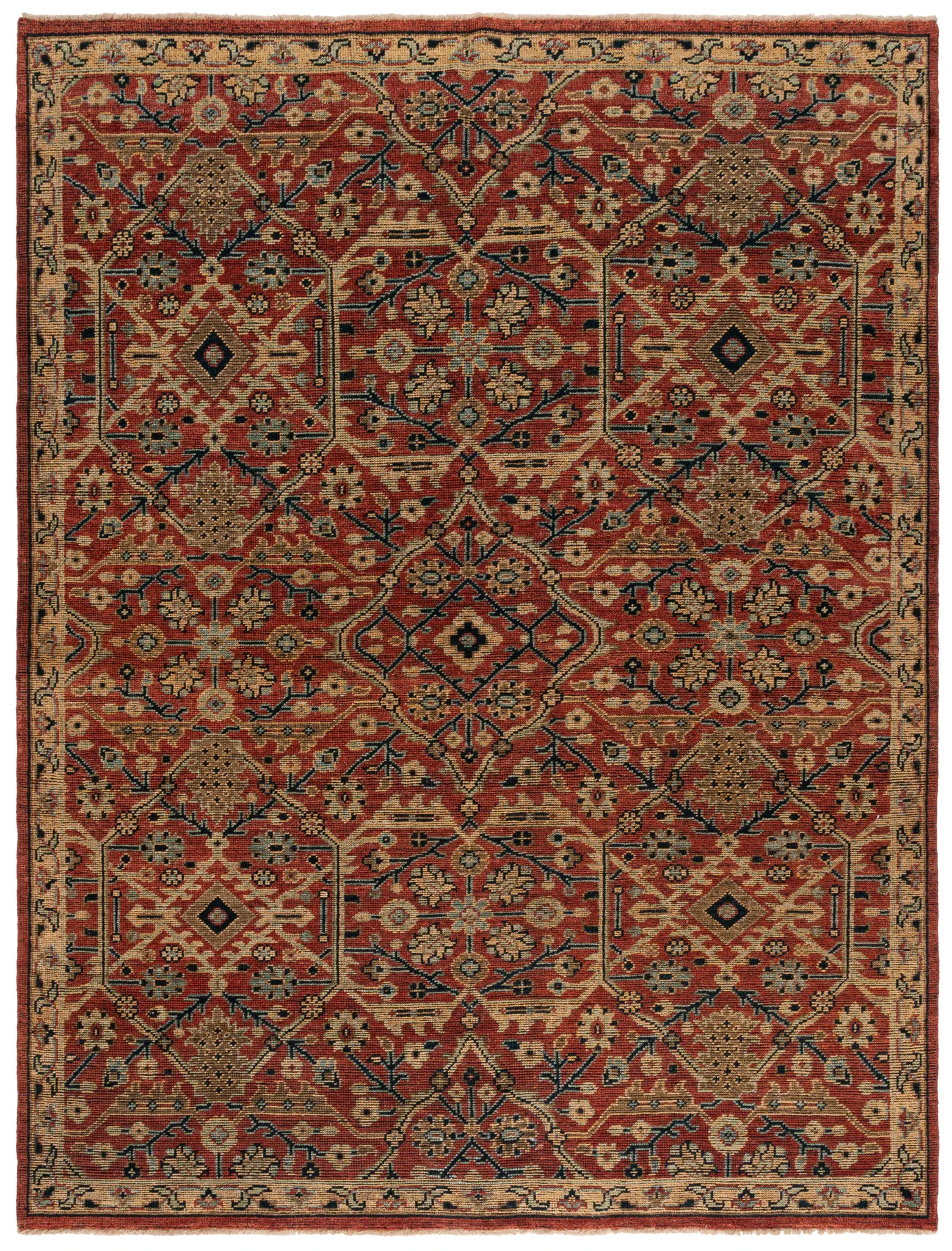 Izmir Diamond Lattice Hand-Knotted Wool Rug