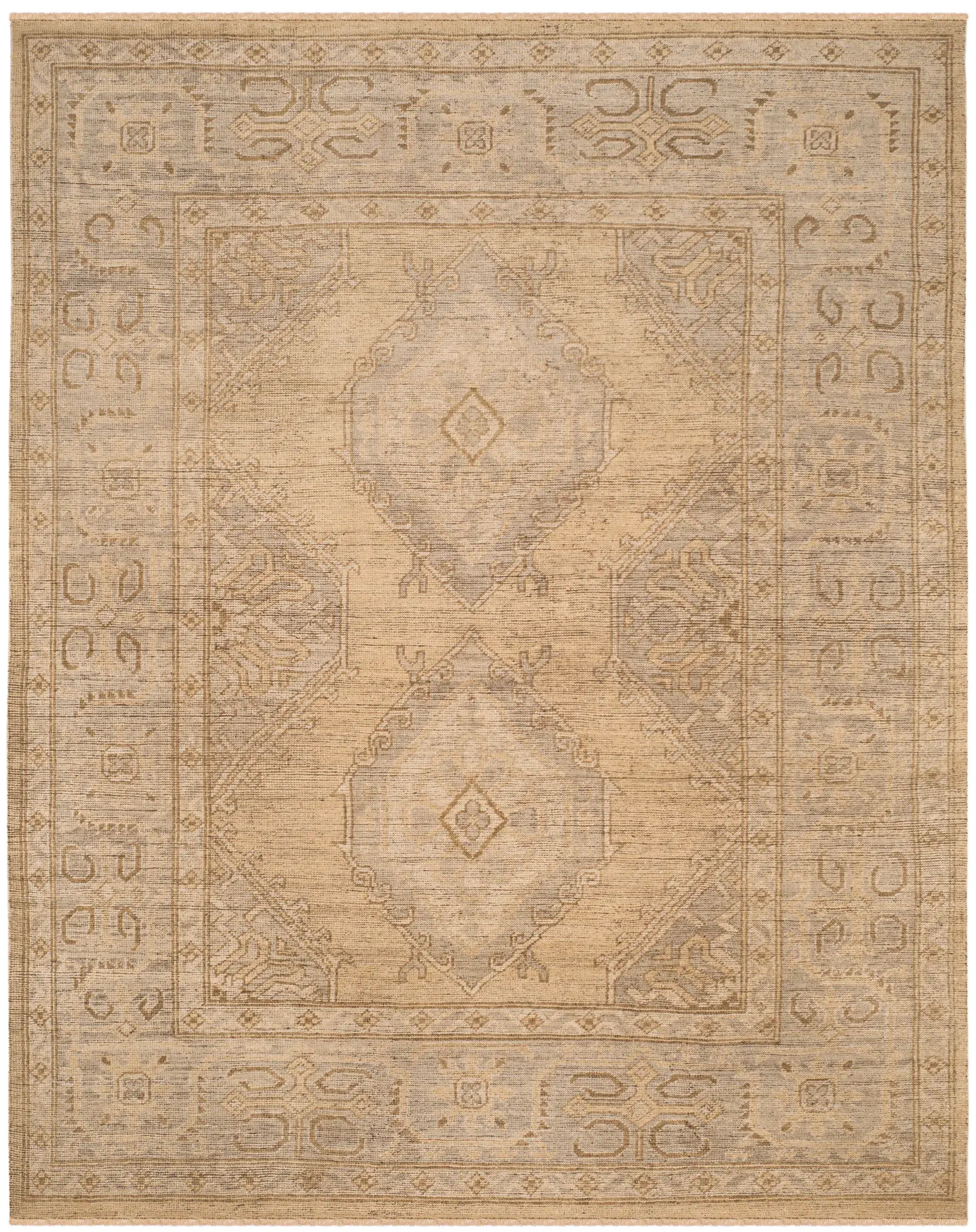 Izmir Double Diamond Hand-Knotted Wool Rug