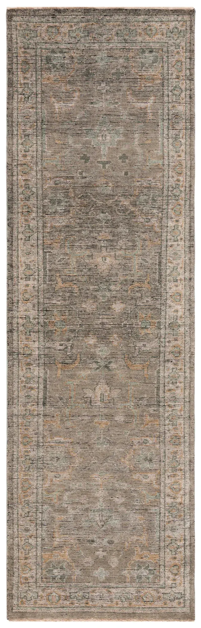 Izmir Bordered Floral Hand-Knotted Wool Rug