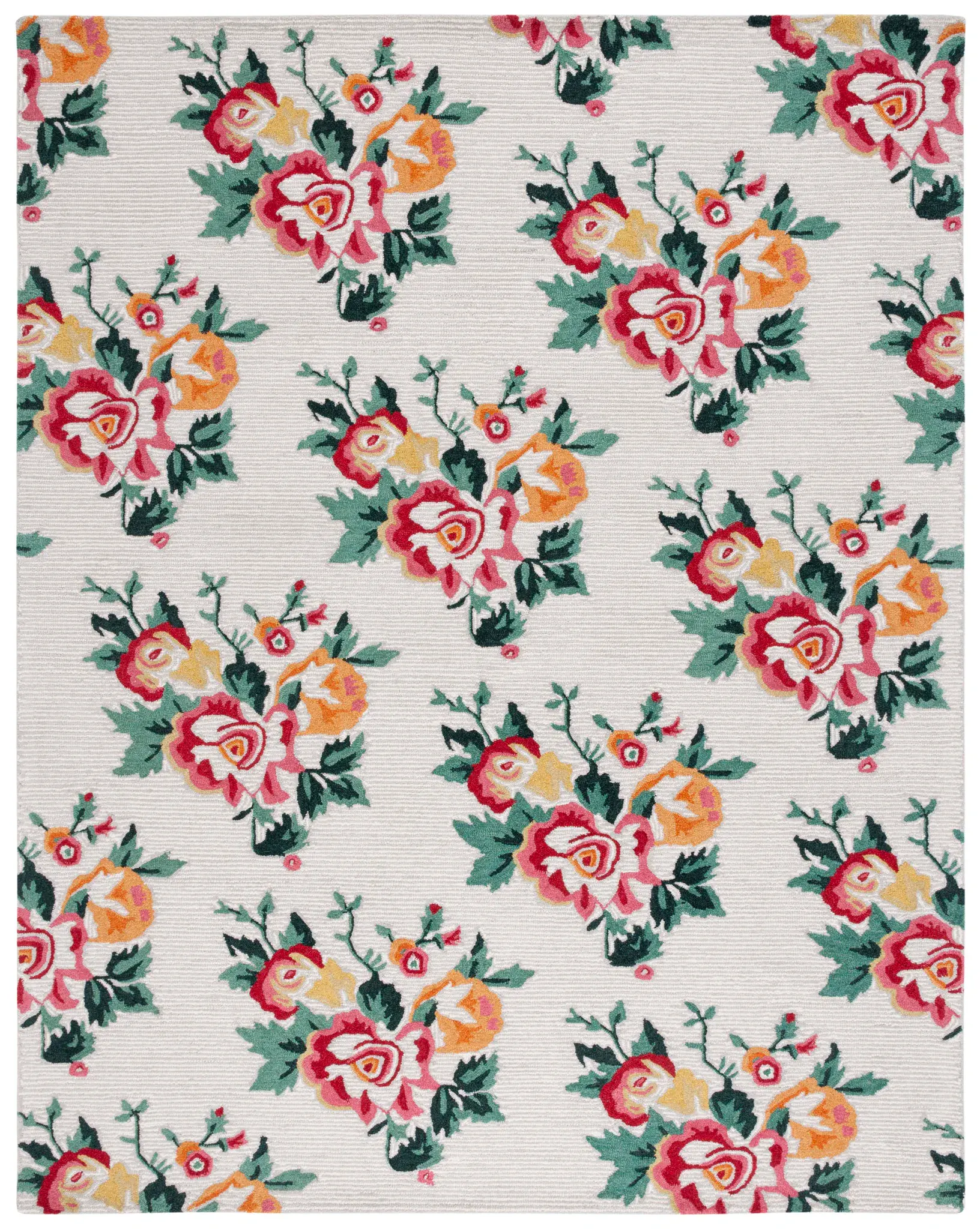 Jardin Scattered Floral Bouquet Hand-Tufted Wool Rug