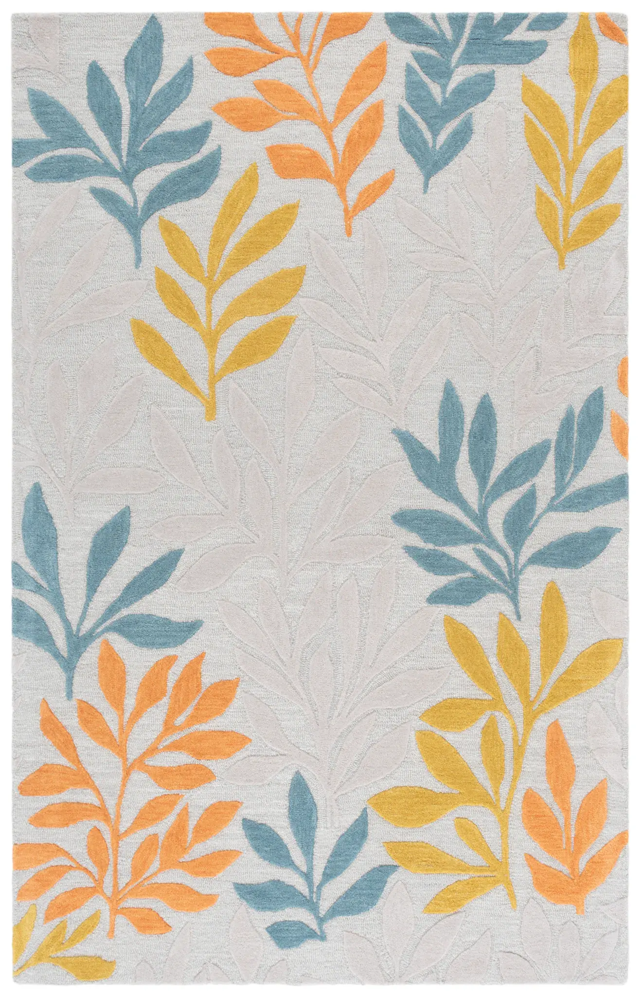 Jardin Modern Leaf Hand-Tufted Wool Rug