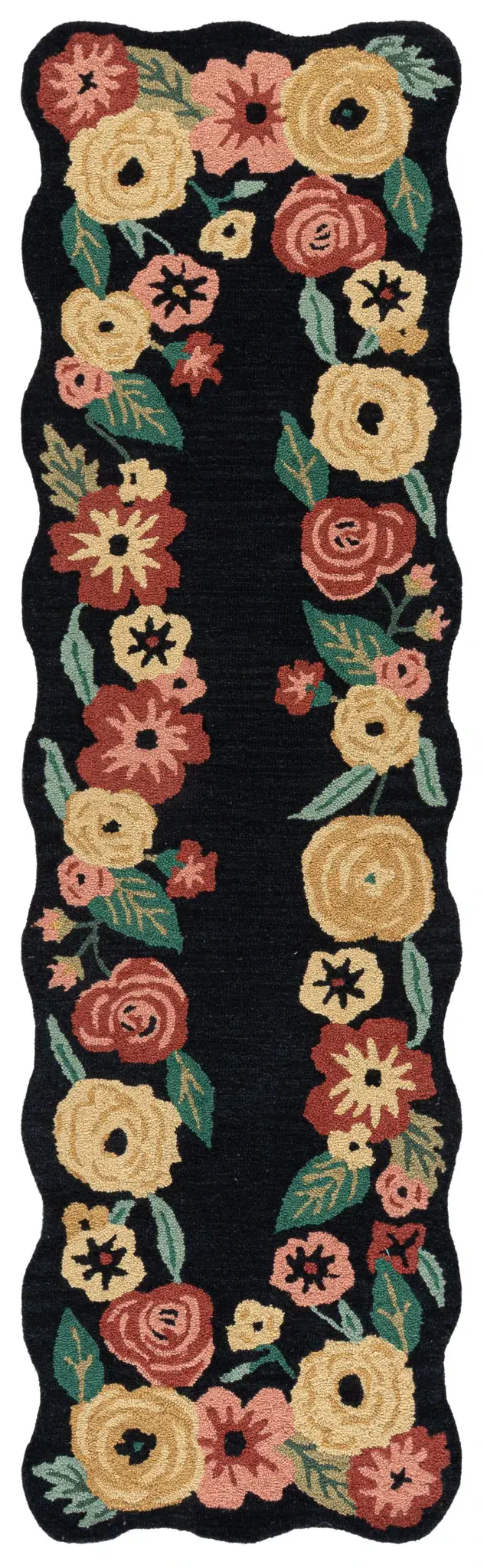 Jardin Scalloped Rose Border Hand-Tufted Wool Rug