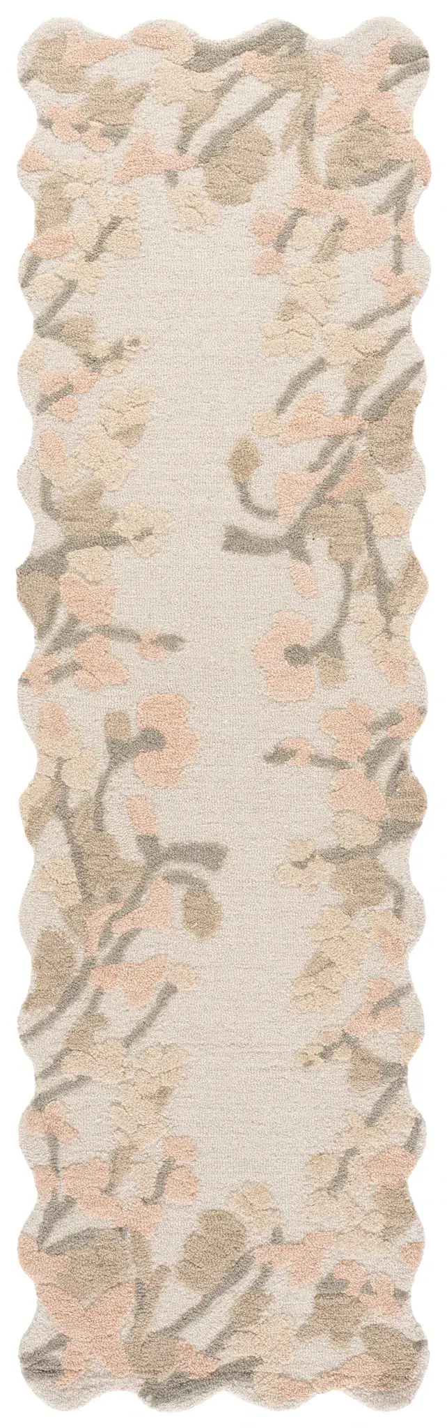 Jardin Scalloped Branch Border Hand-Tufted Wool Rug