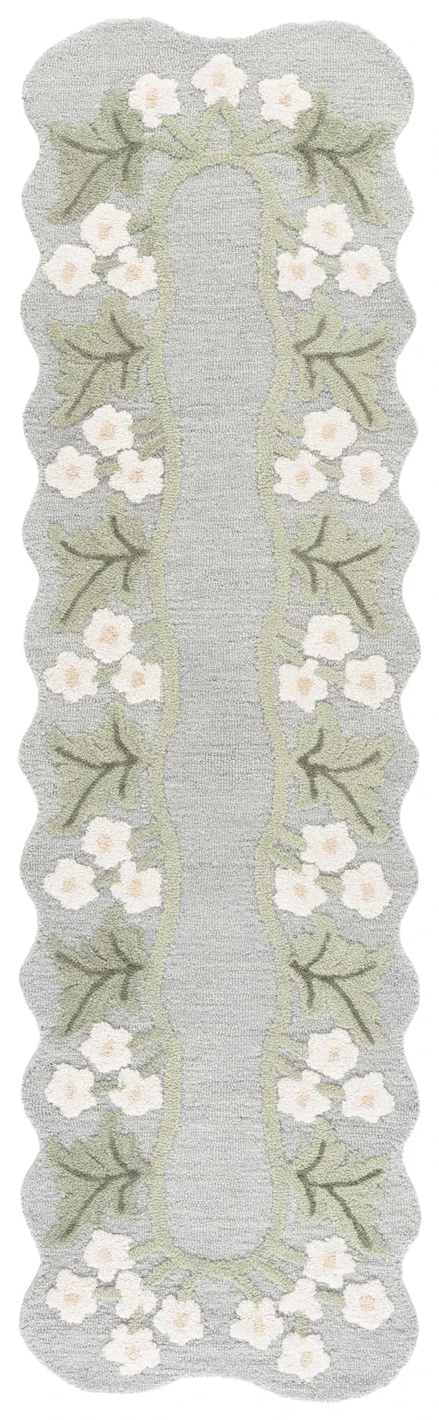 Jardin Scalloped Floral Border Hand-Tufted Wool Rug