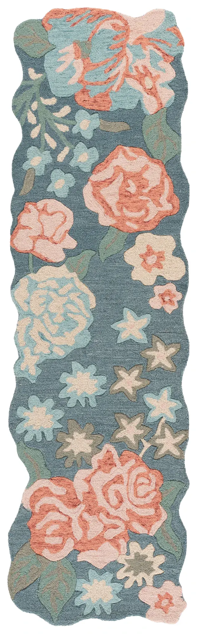 Jardin Scalloped Rose Garden Hand-Tufted Wool Rug