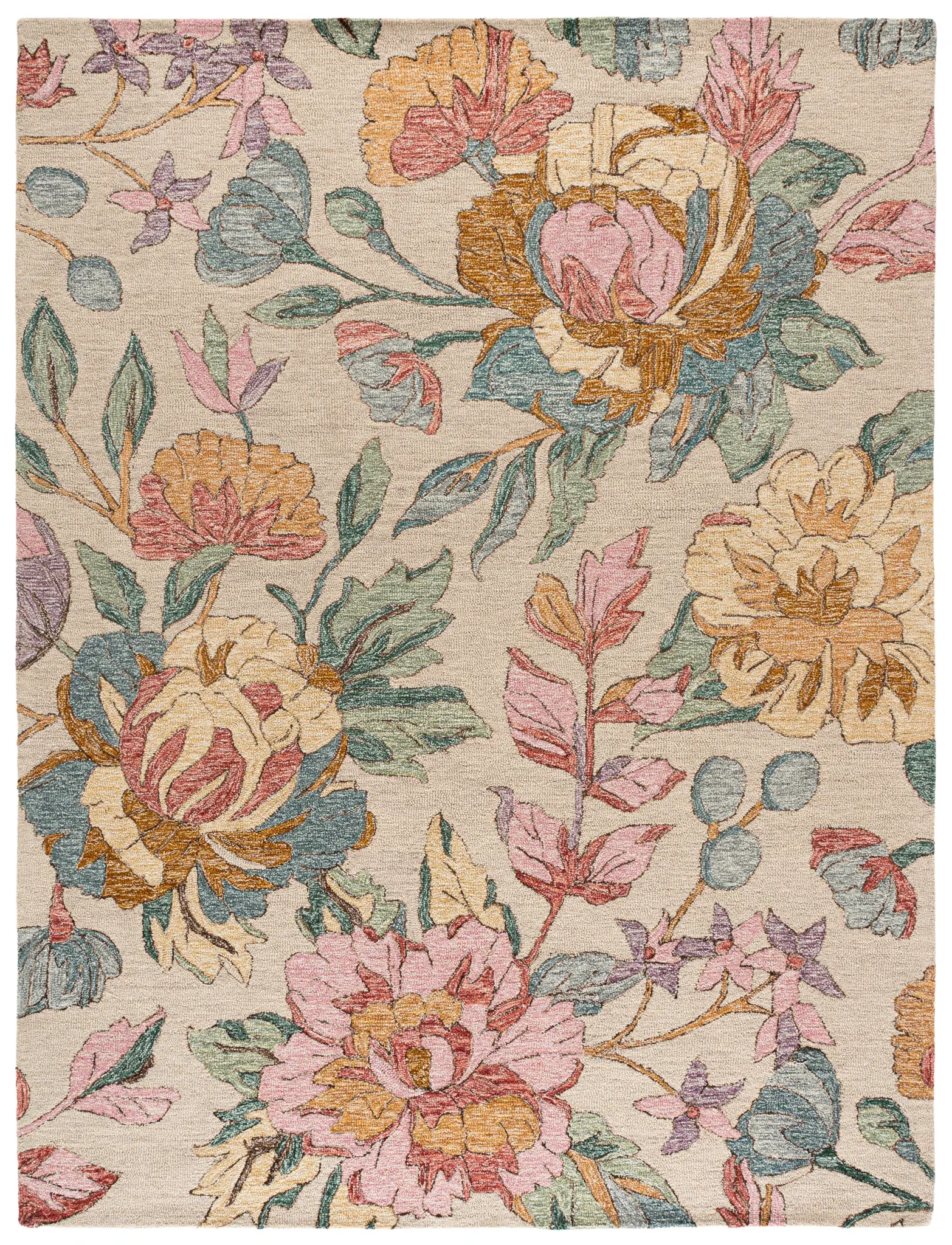 Jardin Chintz Berry Floral Hand-Tufted Wool Rug