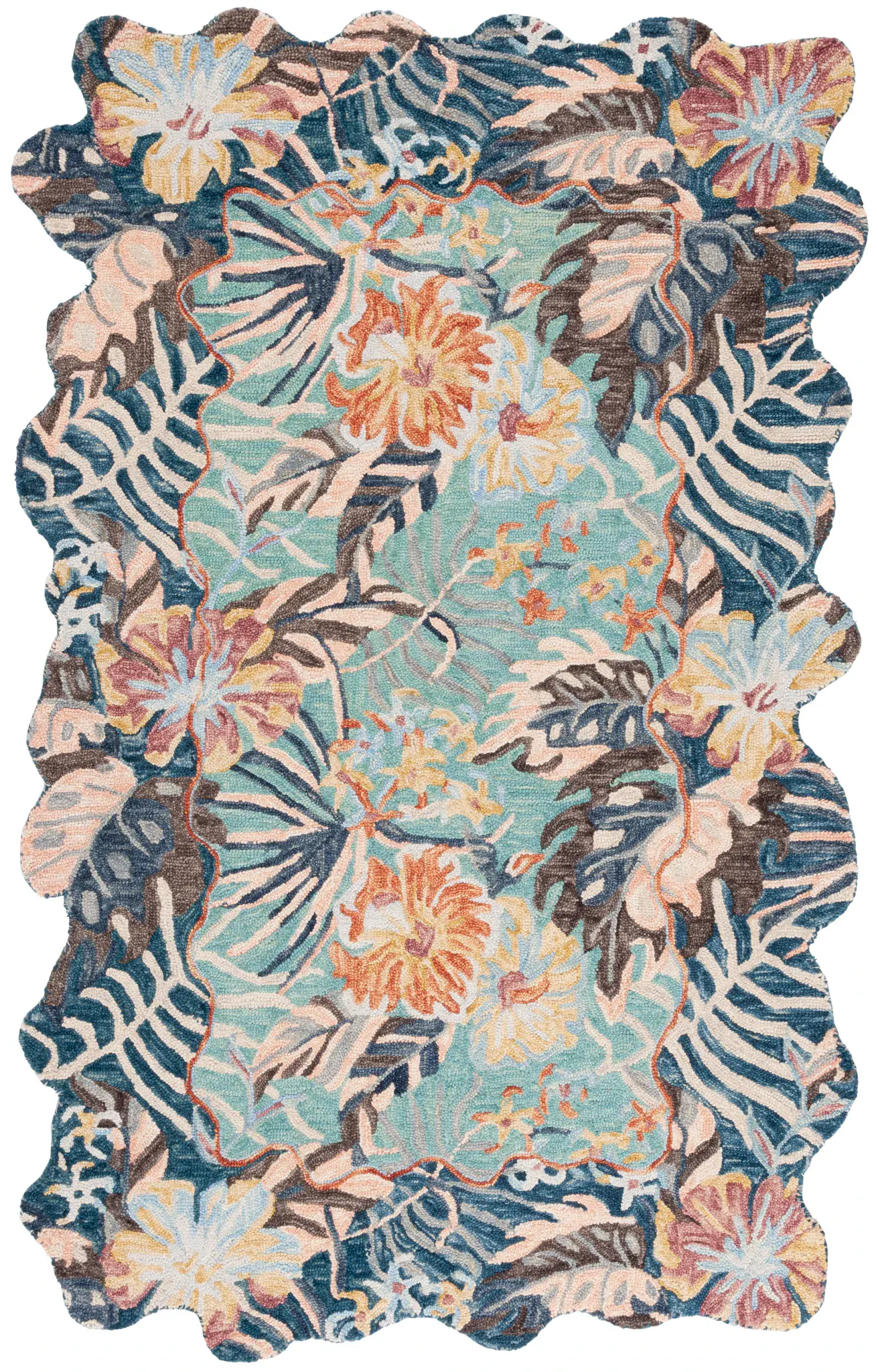 Jardin Scalloped Tropical Hand-Tufted Wool Rug