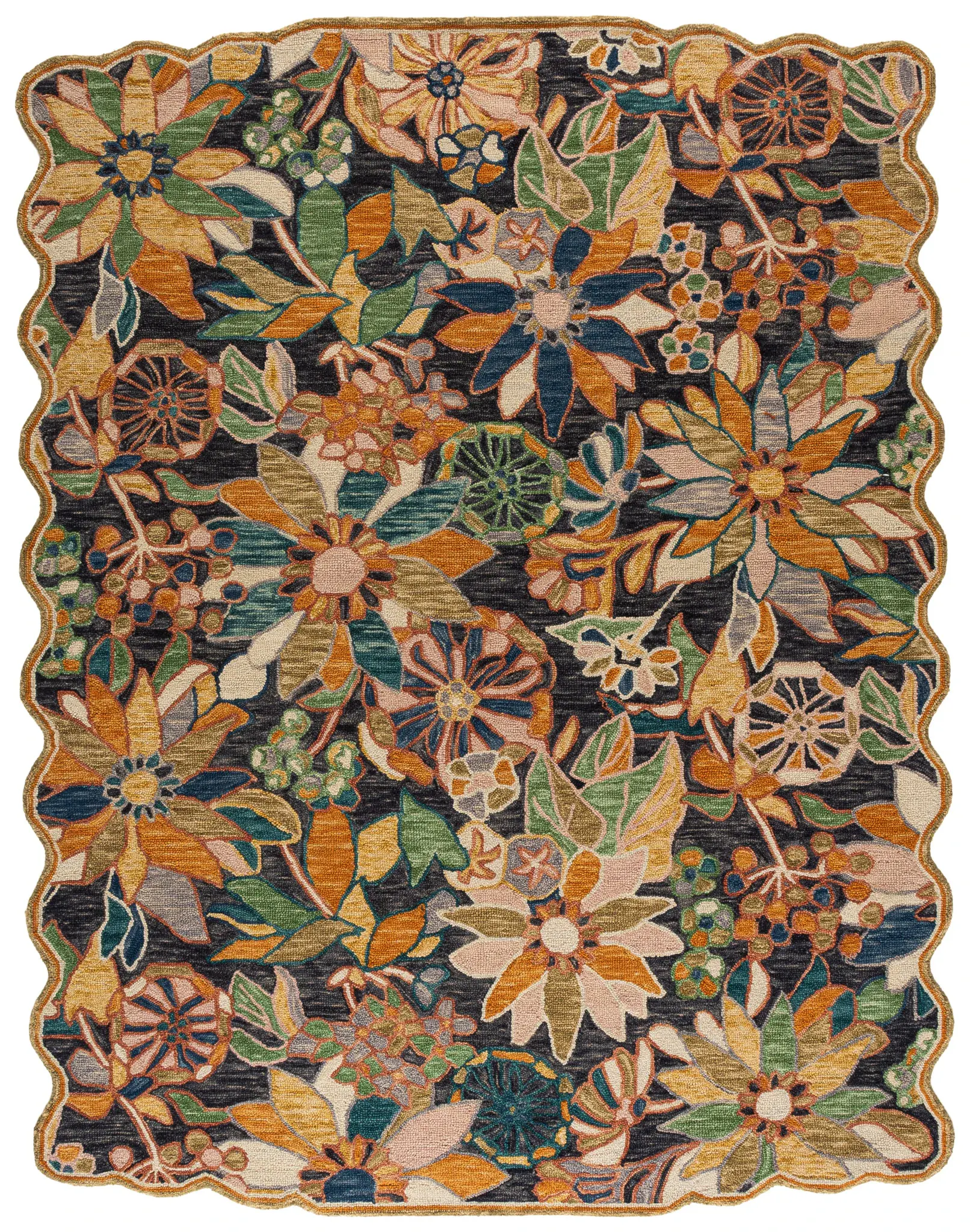 Jardin Scalloped Botanical Hand-Tufted Wool Rug