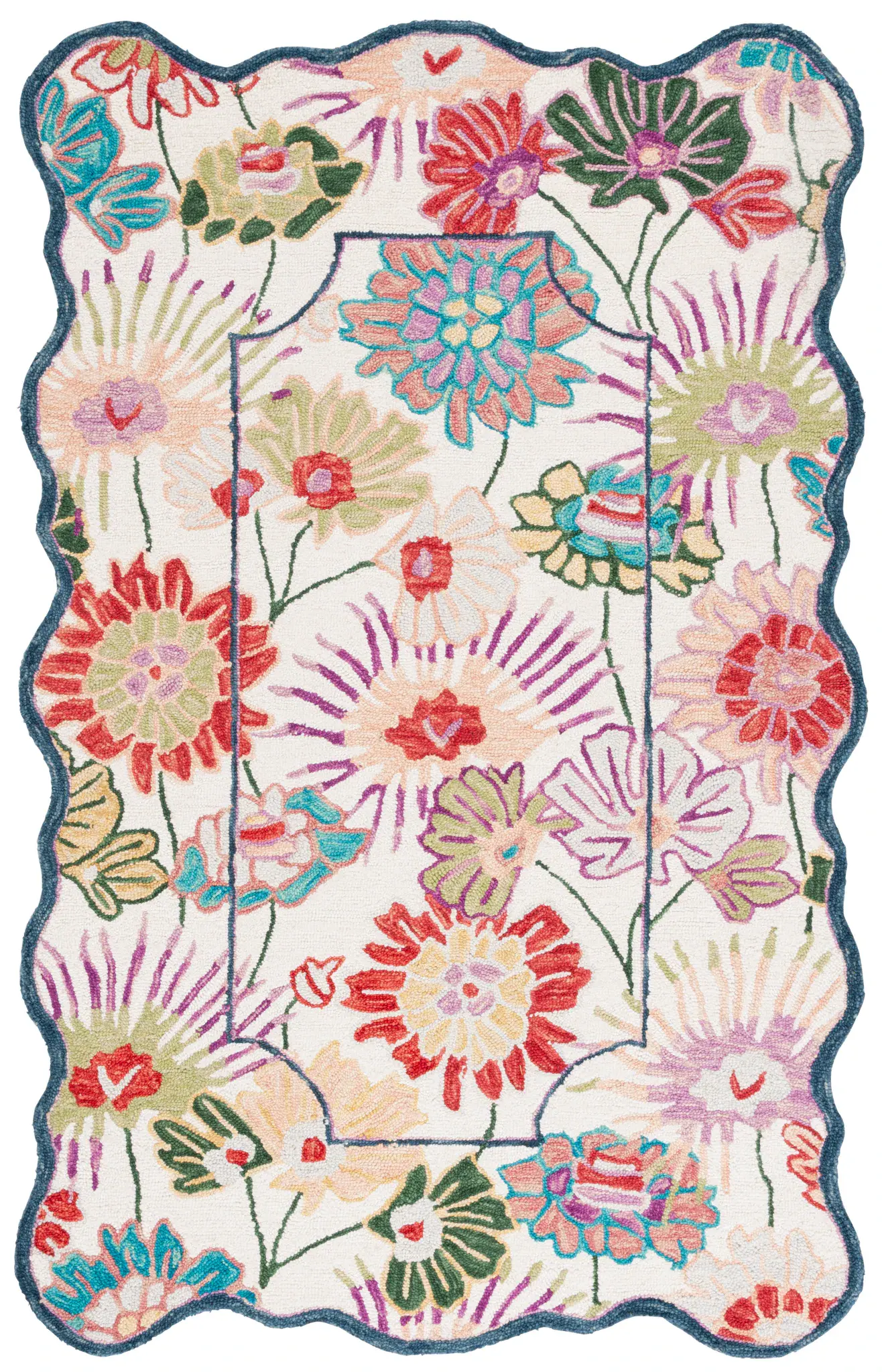 Jardin Scalloped Floral Hand-Tufted Wool Rug