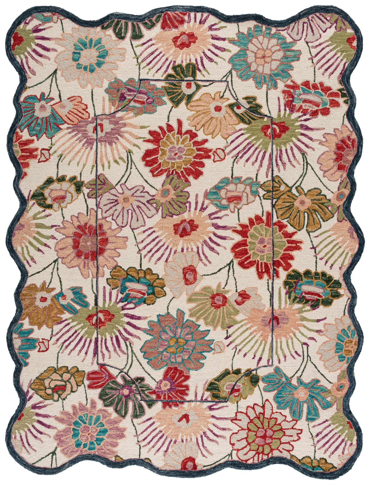 Jardin Scalloped Floral Hand-Tufted Wool Rug