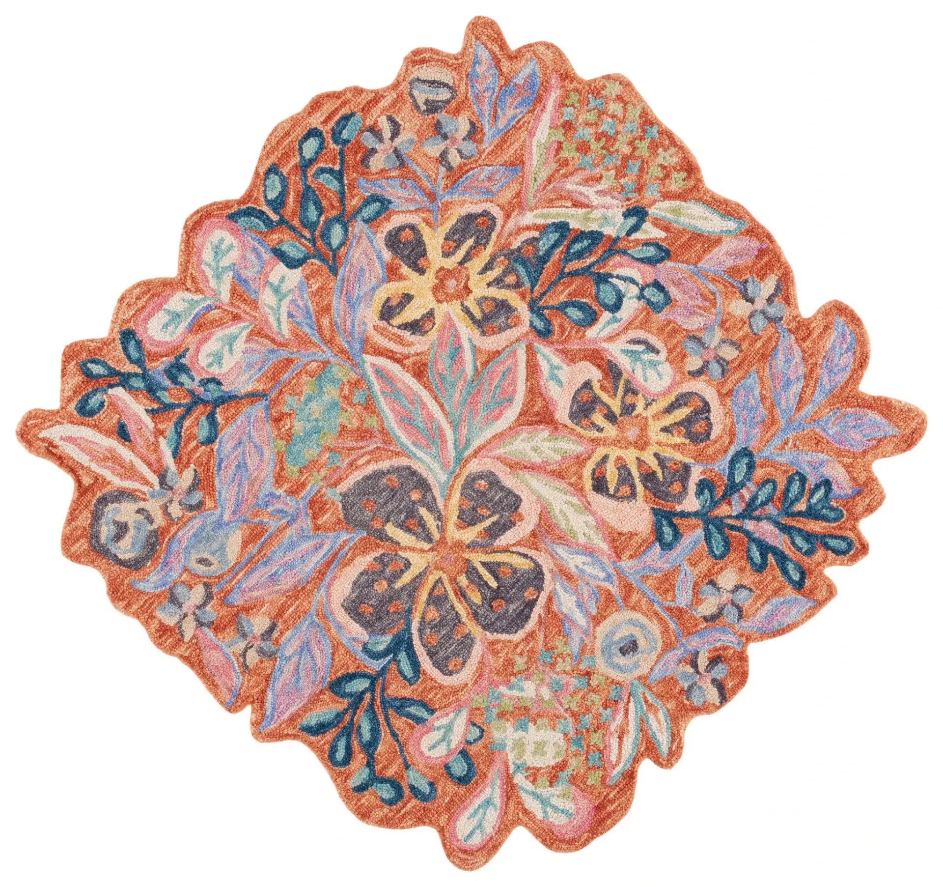 Jardin Shaped Floral Hand-Tufted Wool Rug