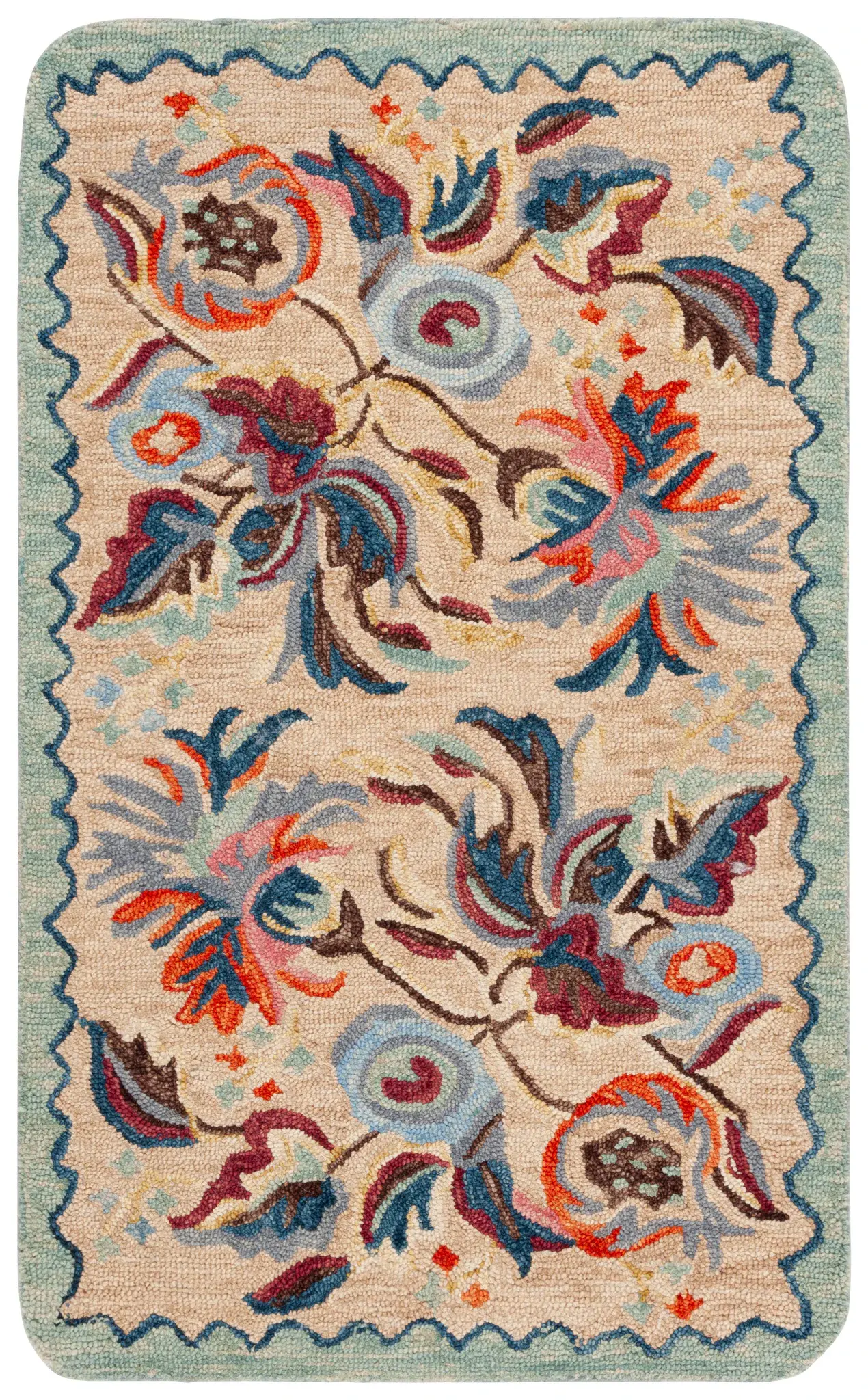 Jardin Scalloped Floral Vine Hand-Tufted Wool Rug