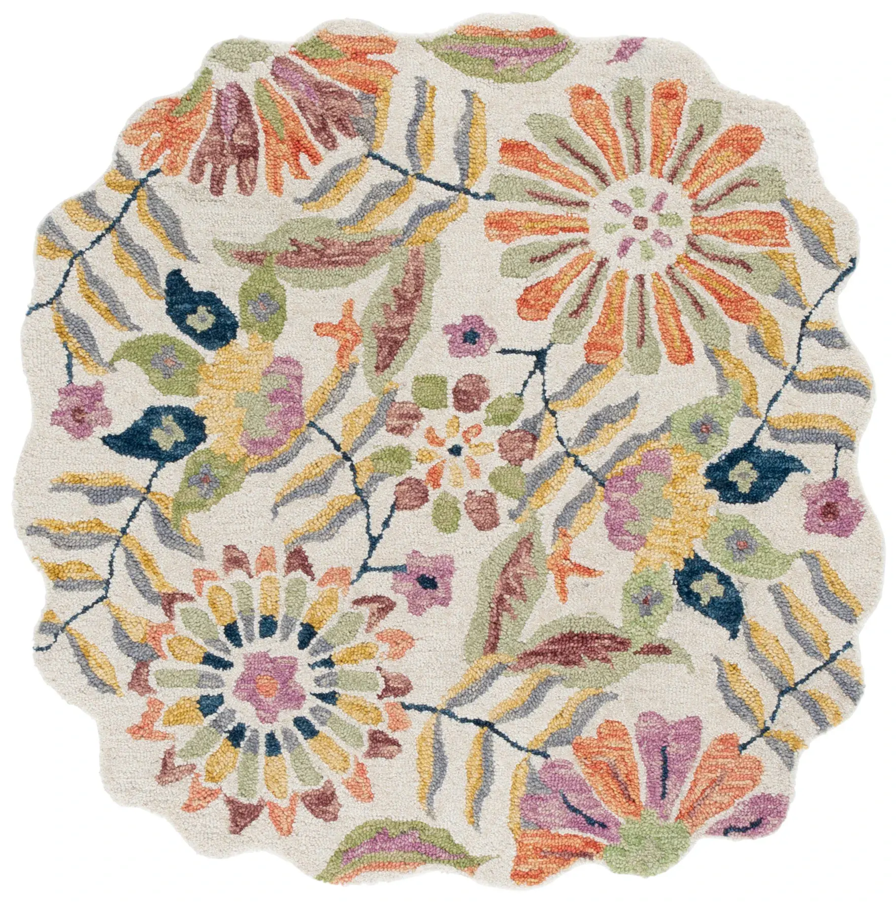 Jardin Boho Floral Hand-Tufted Wool Rug