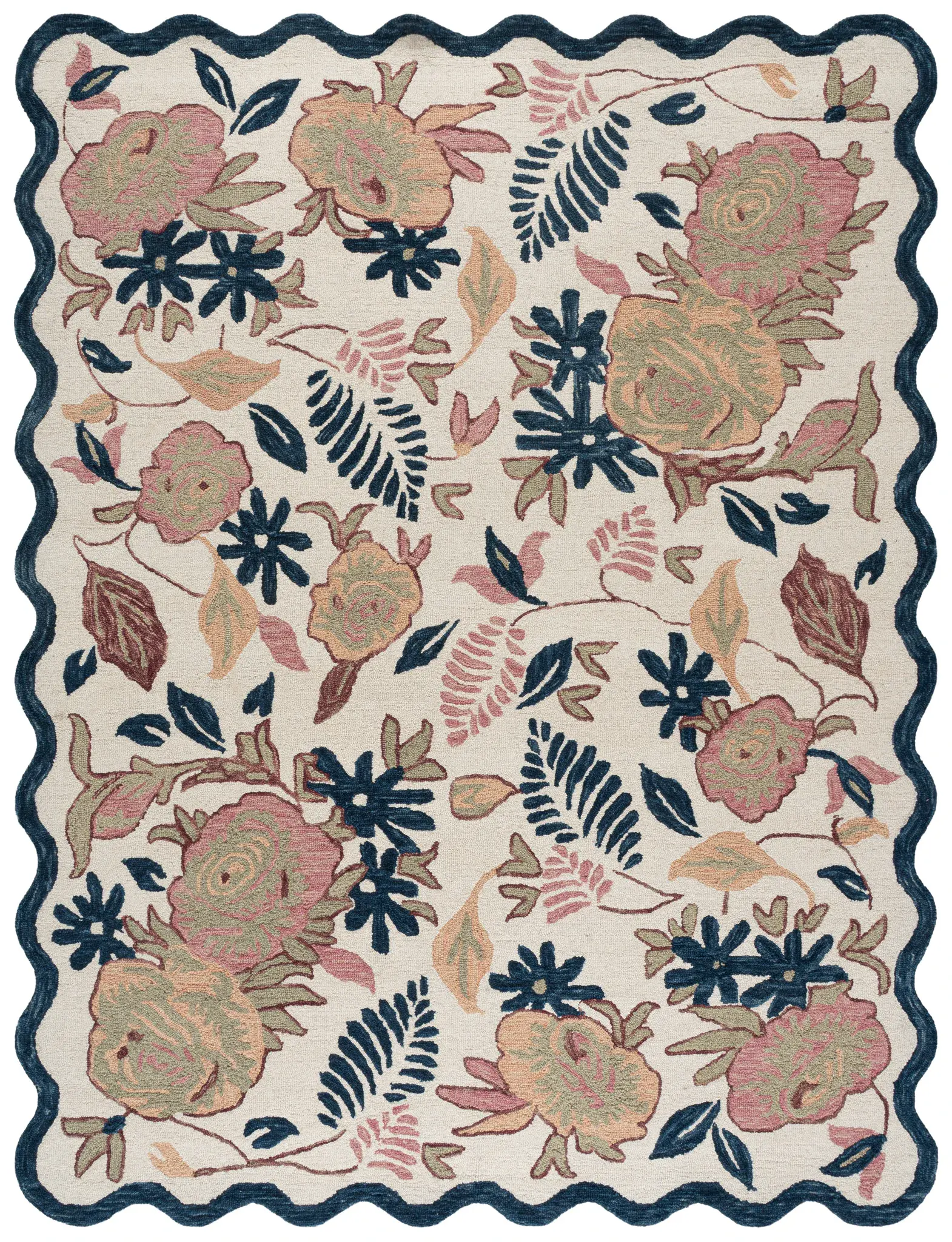 Jardin Amherst Scalloped Floral Hand-Tufted Wool Rug