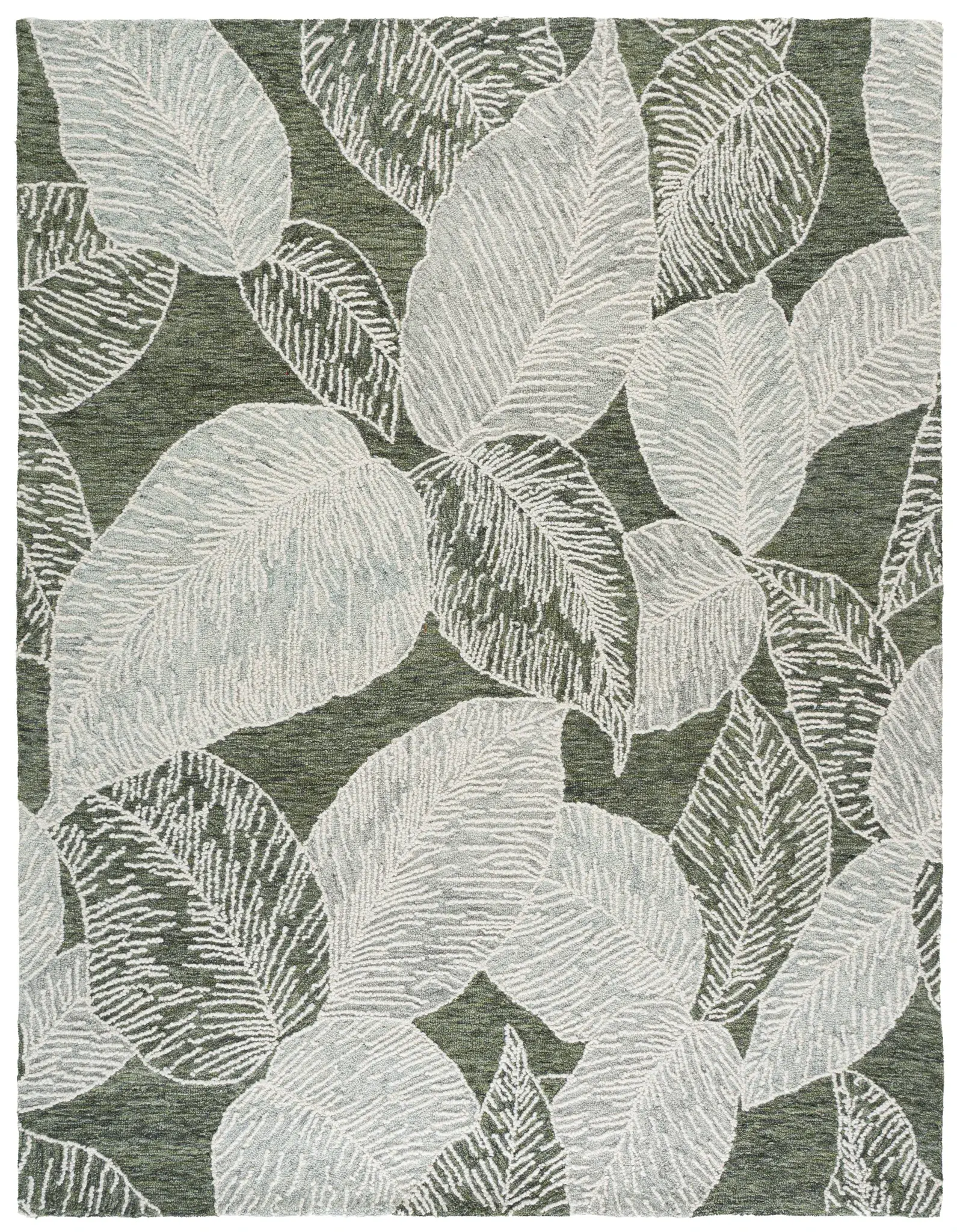 Jardin Overlapping Leaves Hand-Tufted Wool Rug