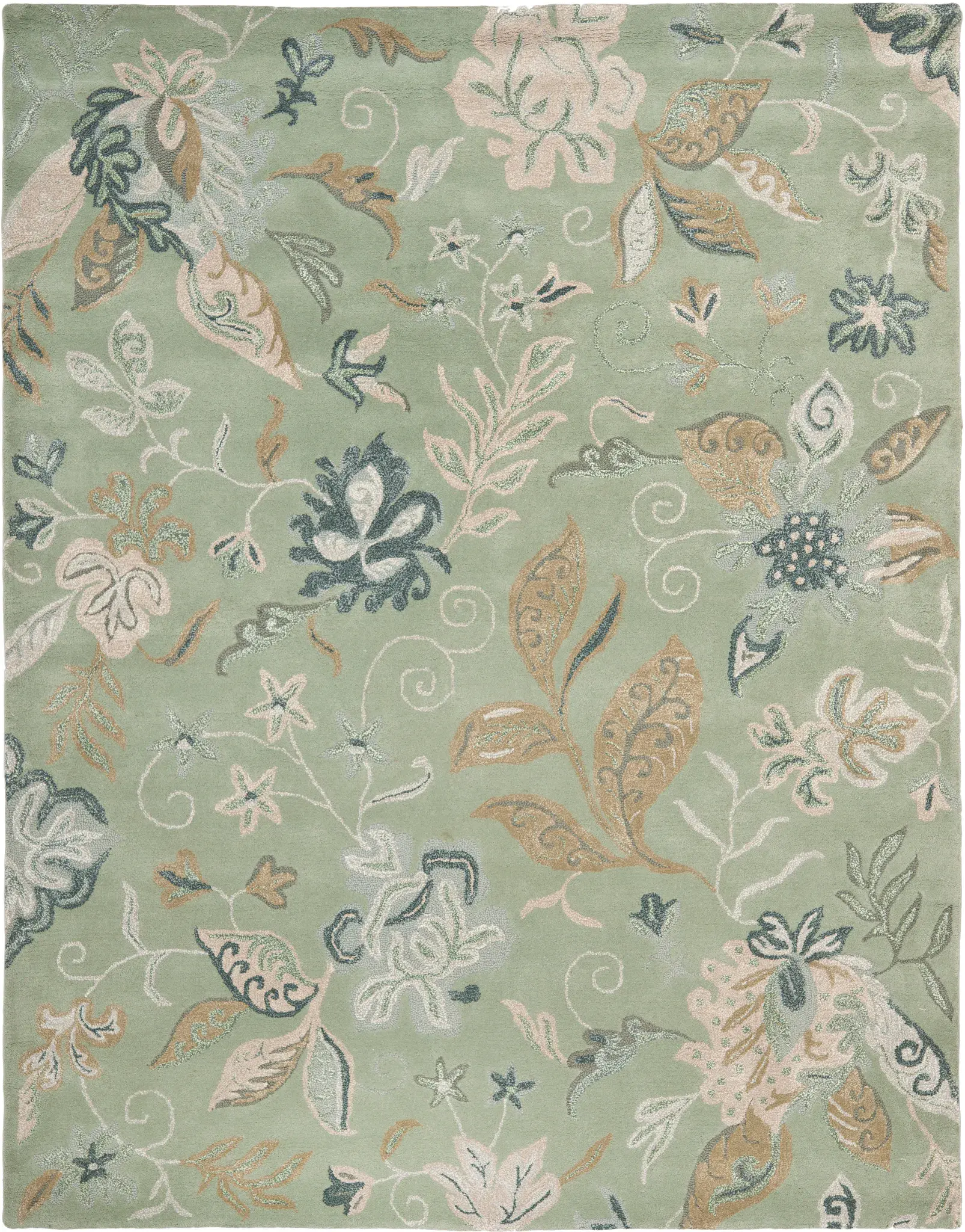 Jardin Trailing Floral Vine Hand-Tufted Wool Rug