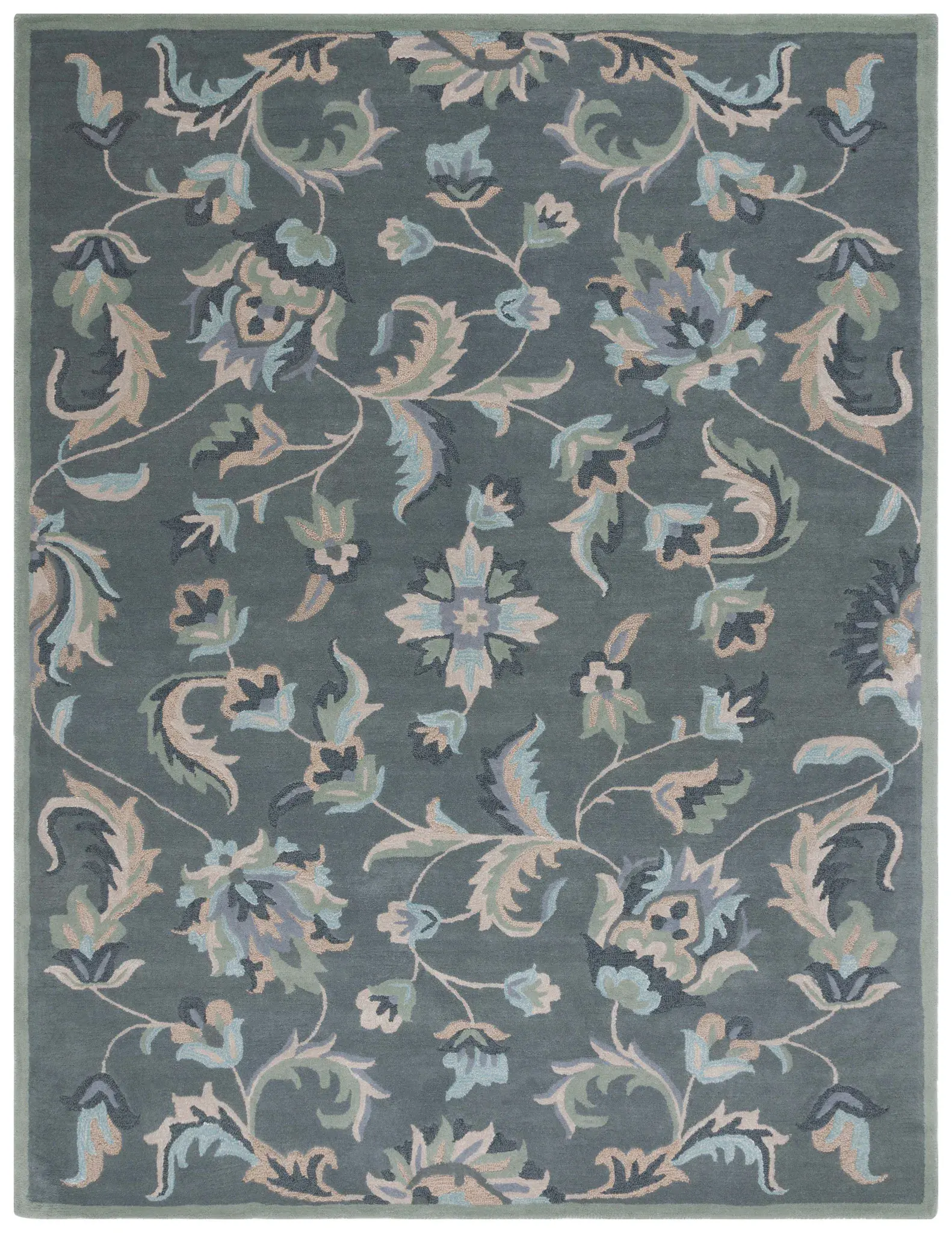 Jardin Scrolling Floral Hand-Tufted Wool Rug