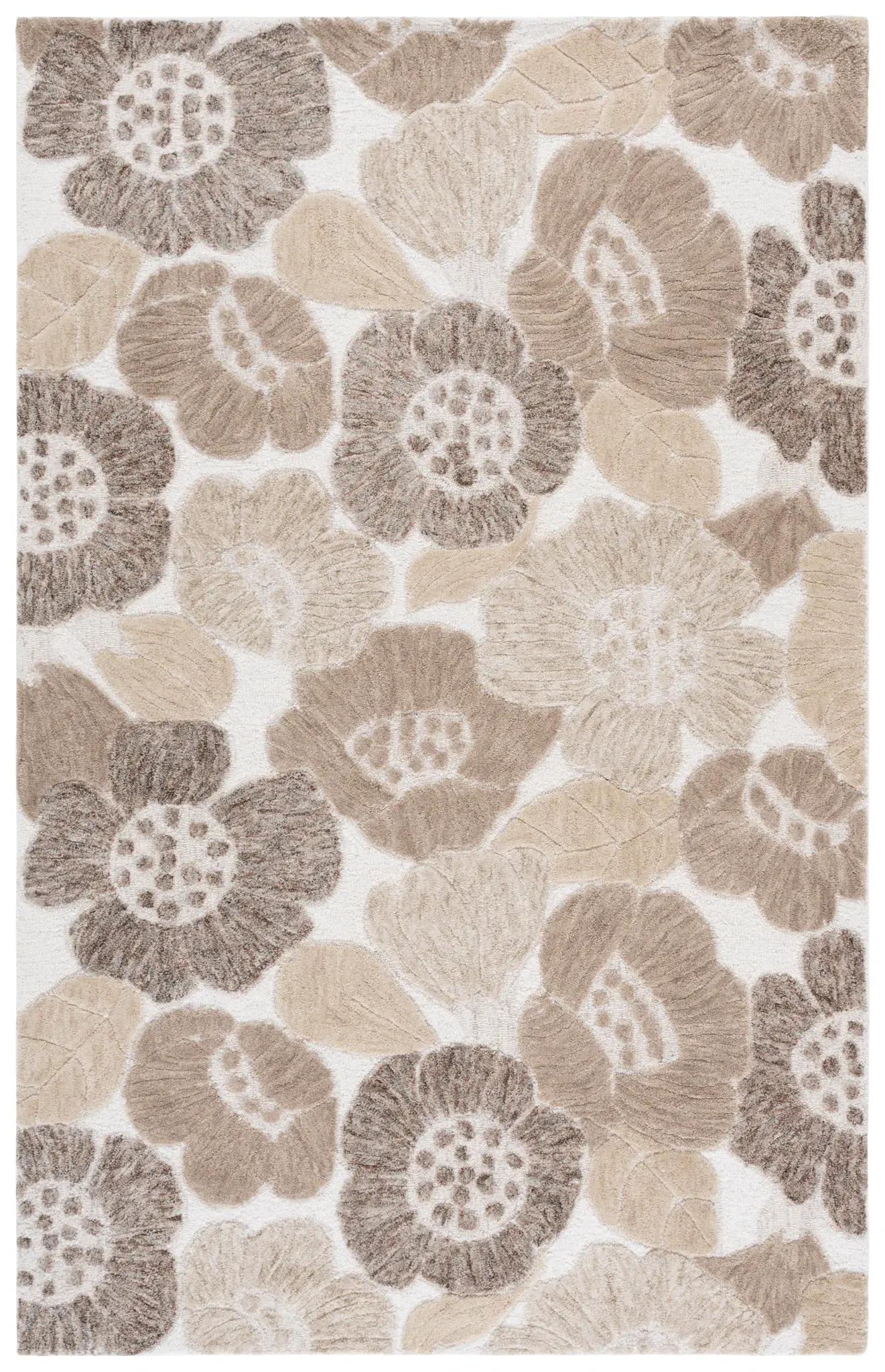 Jardin Retro Floral Hand-Tufted Wool Rug