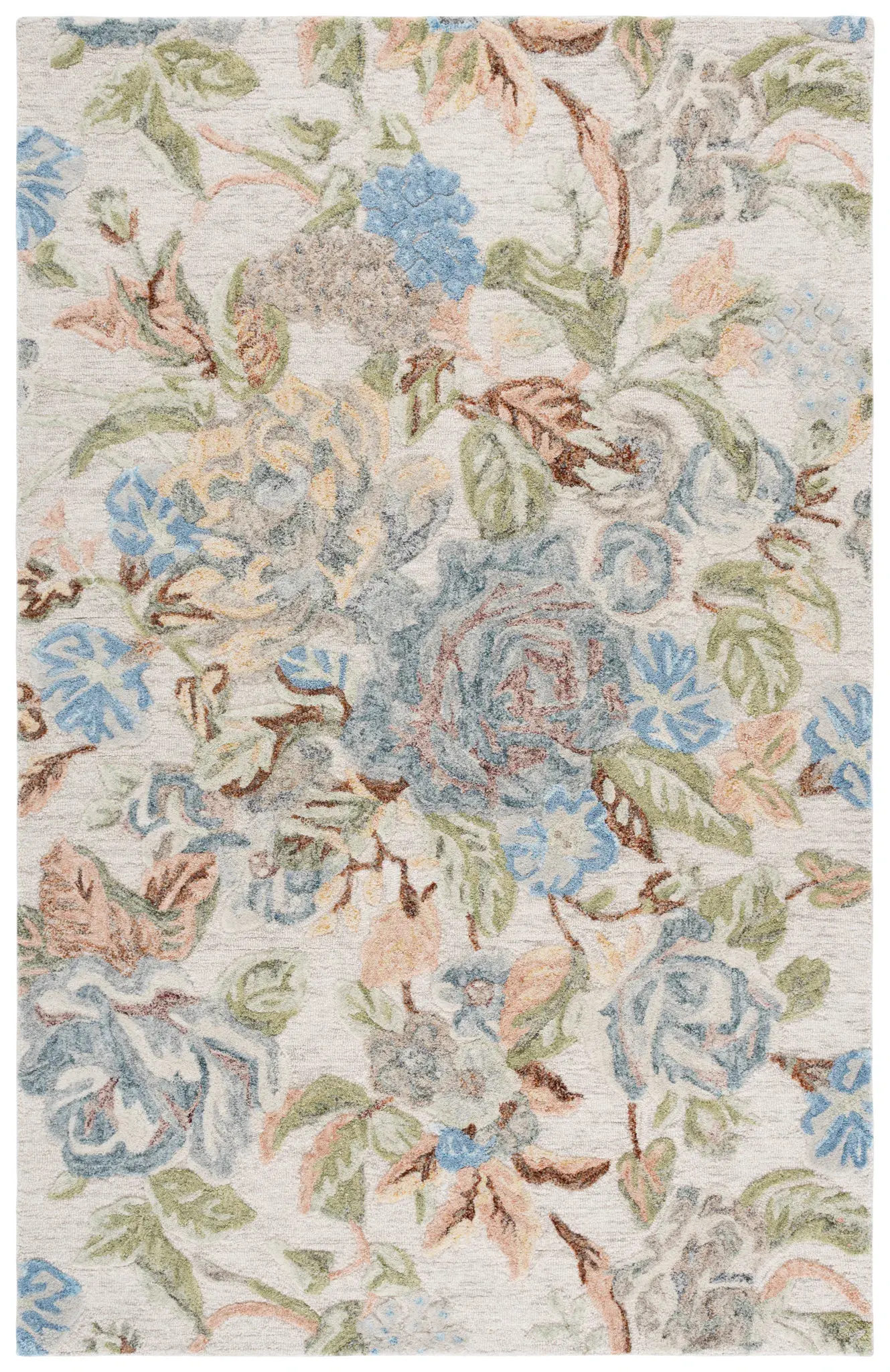 Jardin Impressionist Rose Floral Hand-Tufted Wool Rug