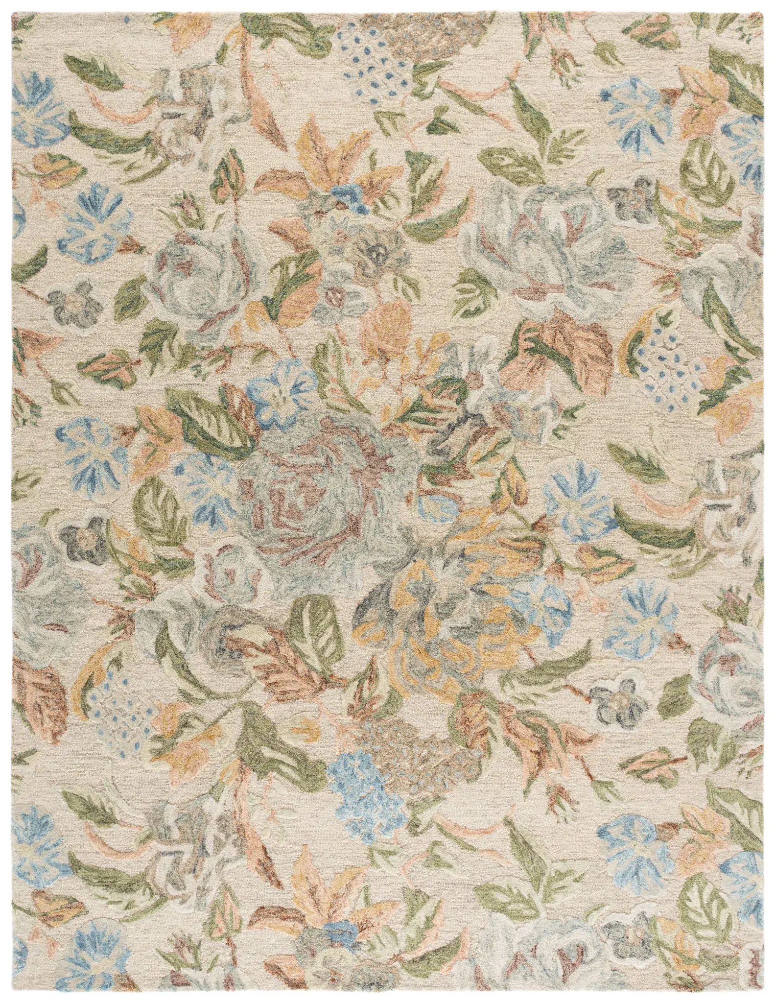 Jardin Impressionist Rose Floral Hand-Tufted Wool Rug