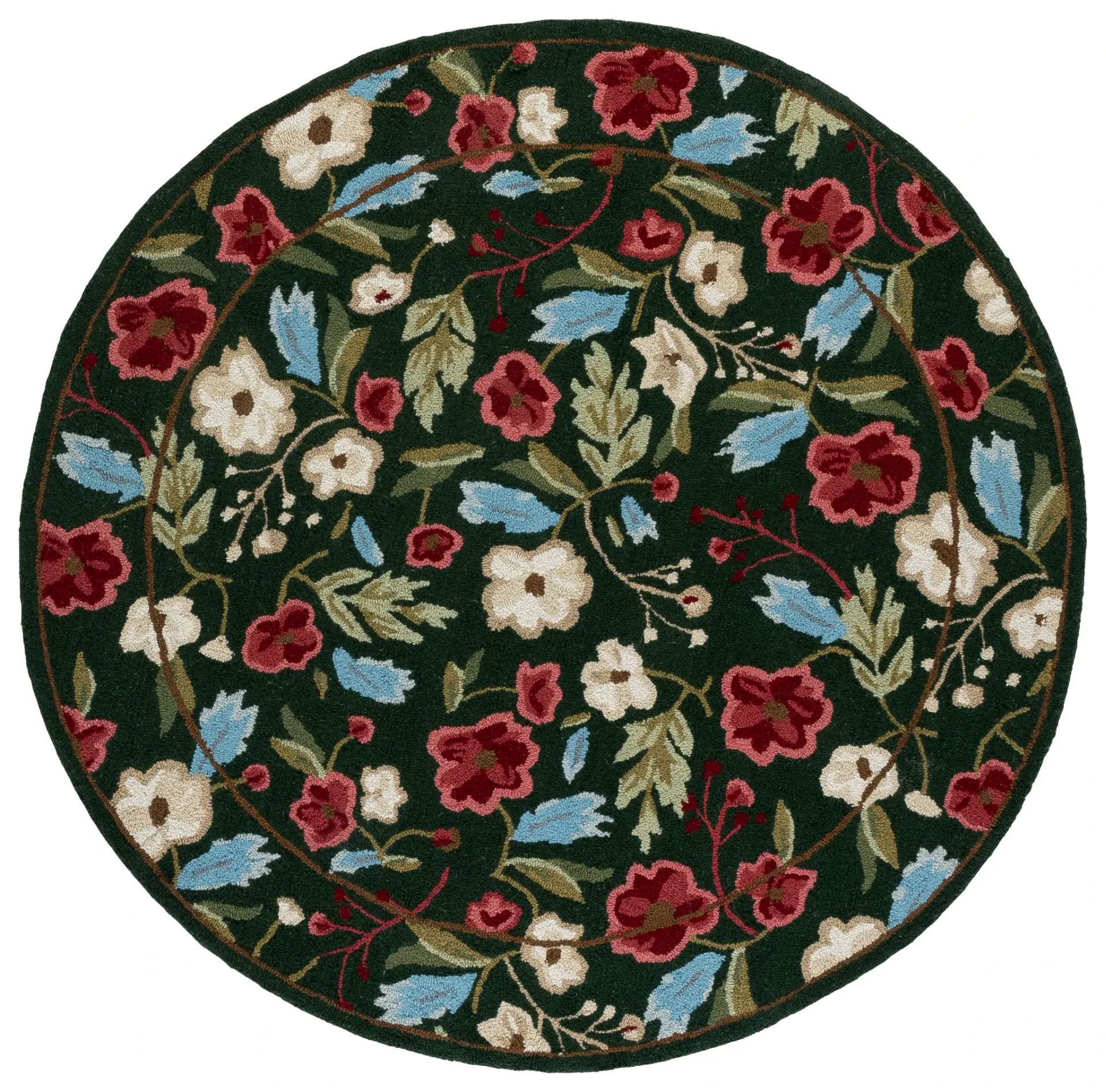 Jardin Floral Border Hand-Tufted Rug