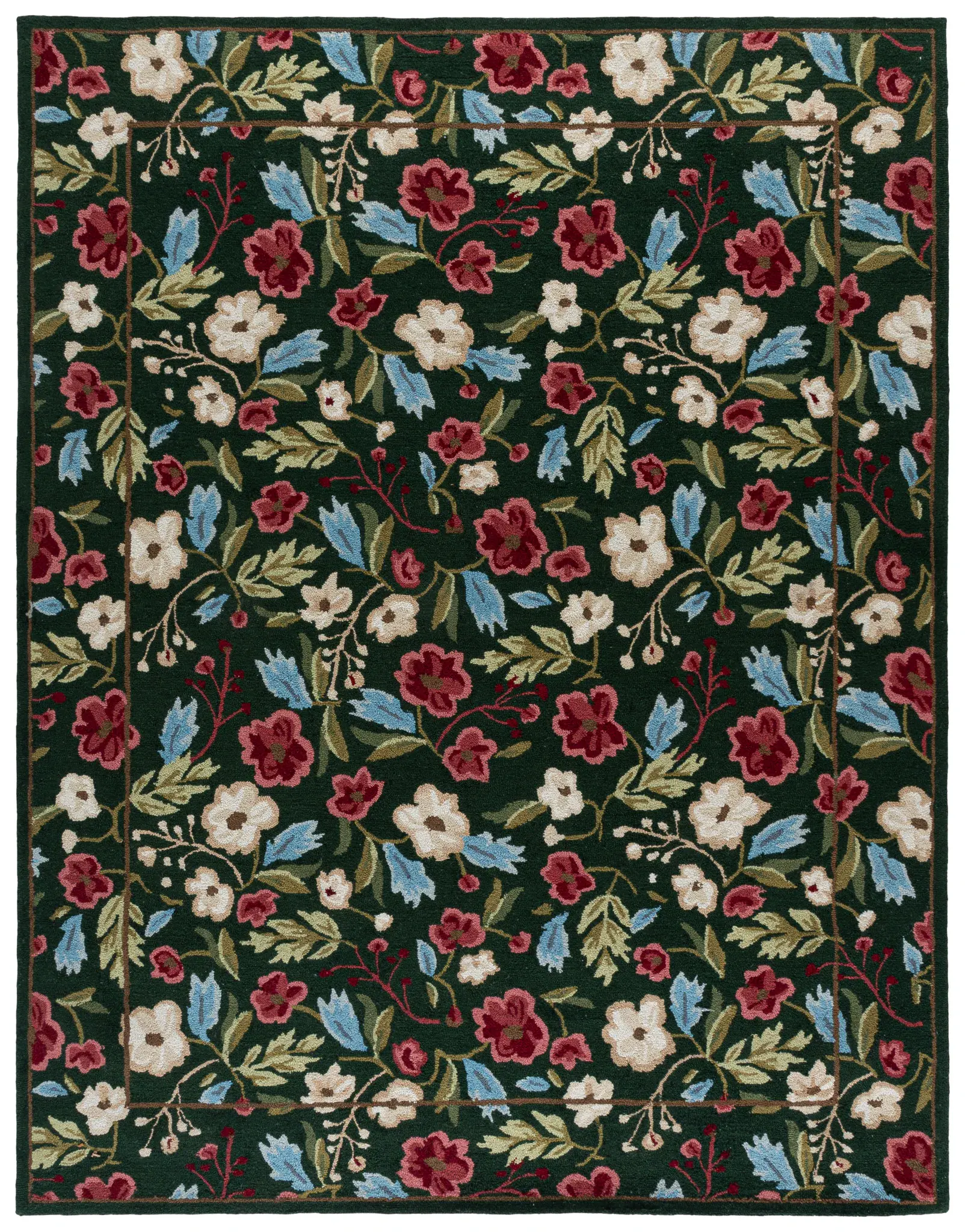 Jardin Floral Border Hand-Tufted Rug