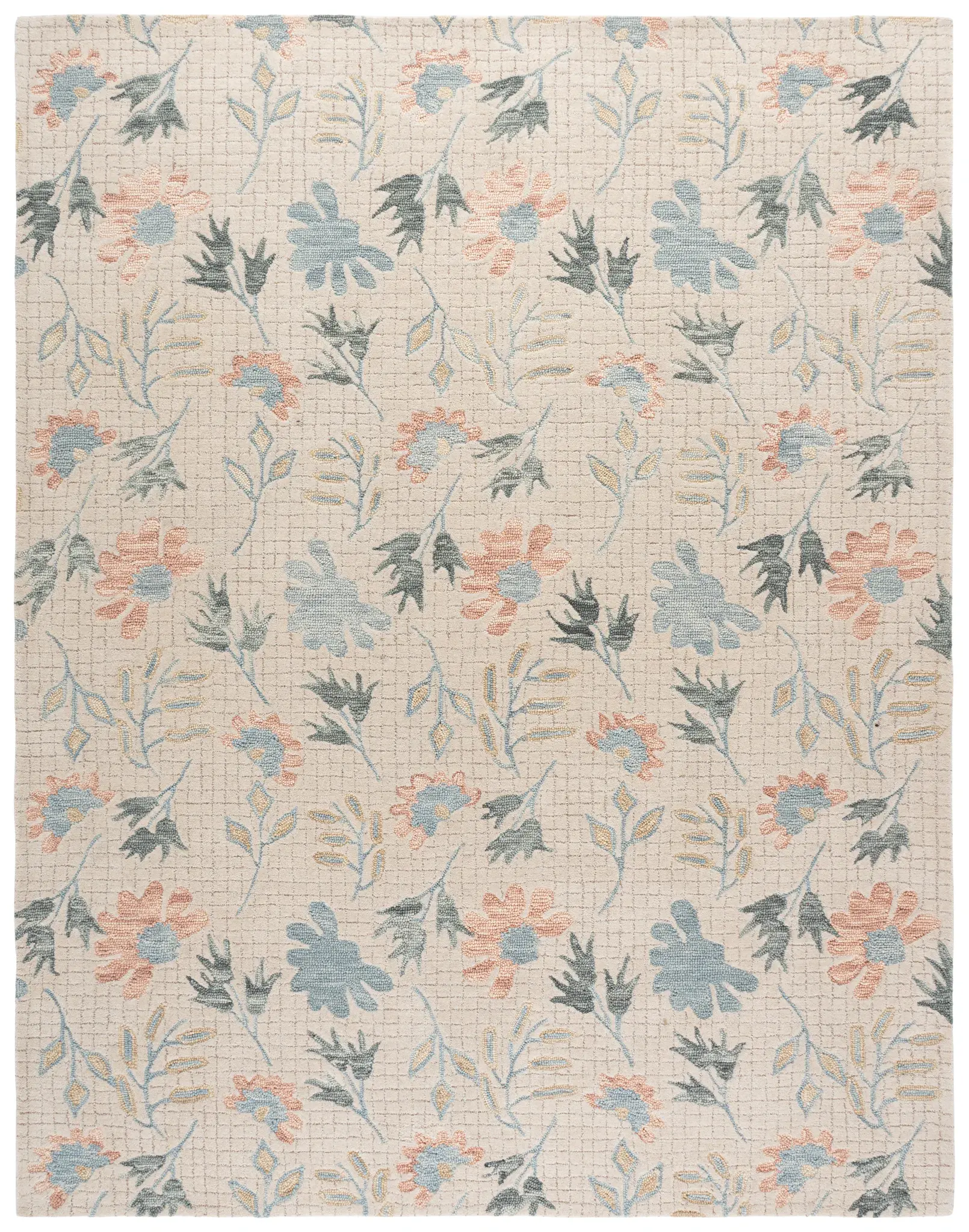 Jardin Floral Grid Hand-Tufted Wool Rug