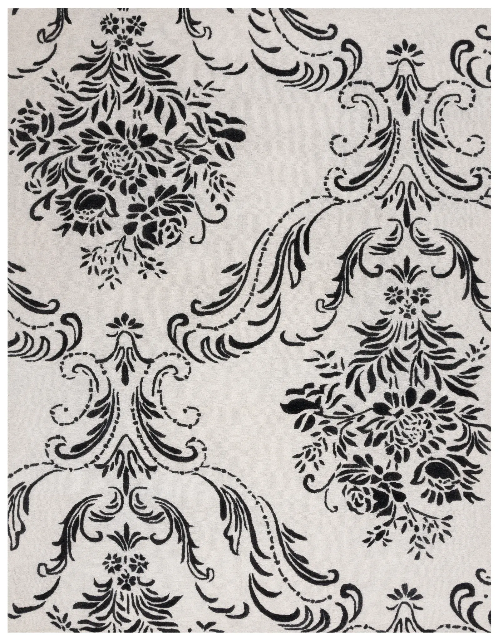 Jardin Damask Floral Hand-Tufted Wool Rug