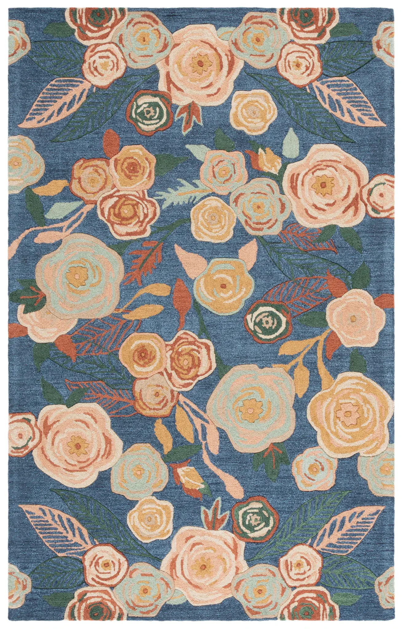 Jardin Swirling Rose Hand-Tufted Wool Rug