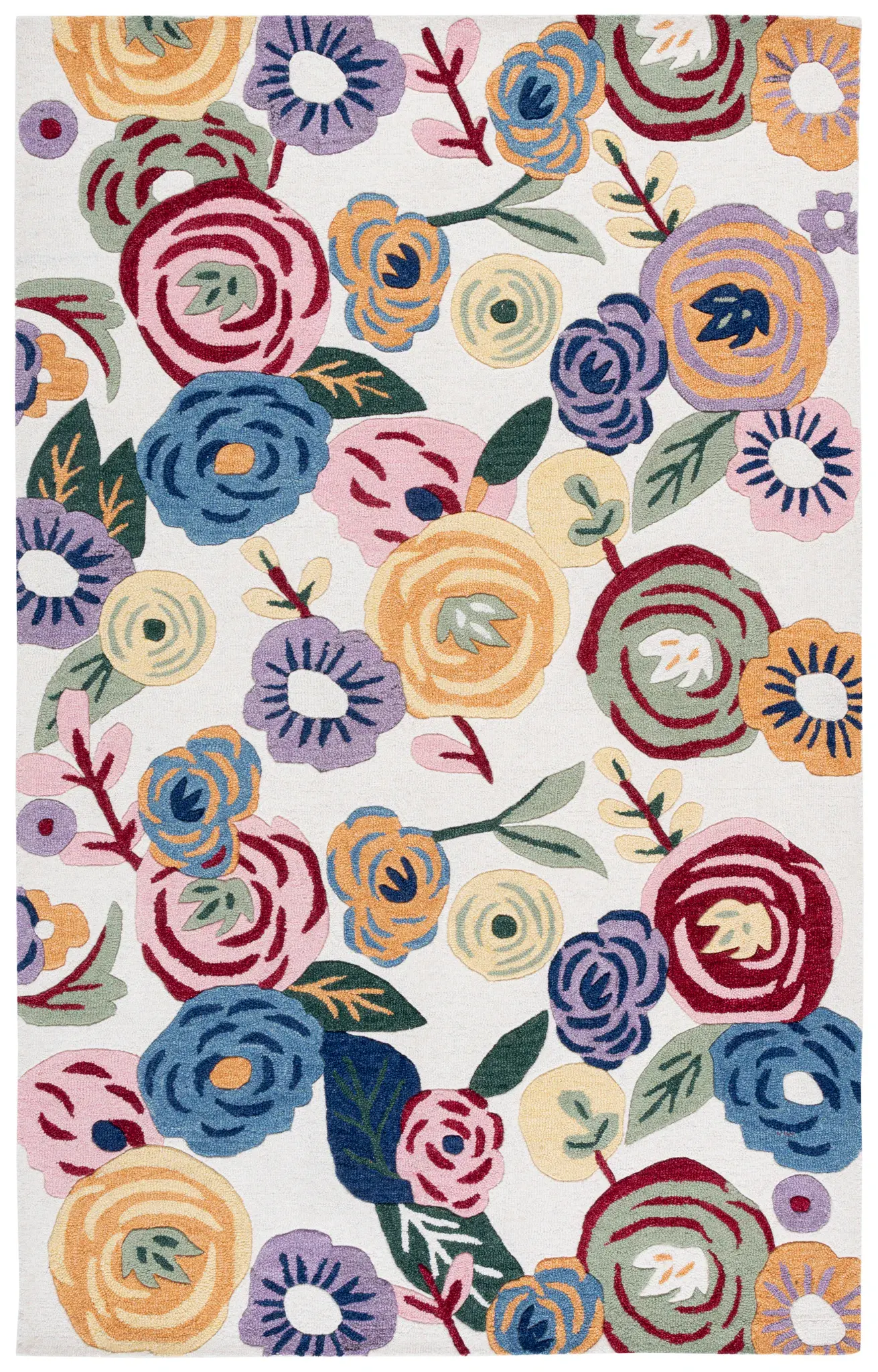 Jardin Boho Rosette Floral Hand-Tufted Wool Rug