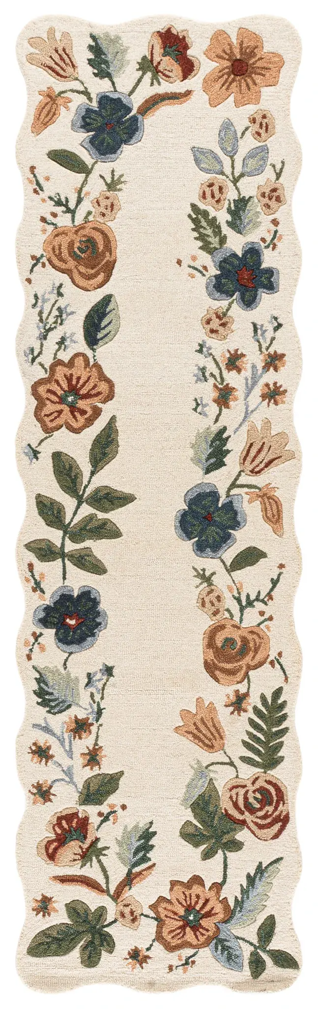 Jardin Scalloped Botanical Garland Hand-Tufted Wool Rug