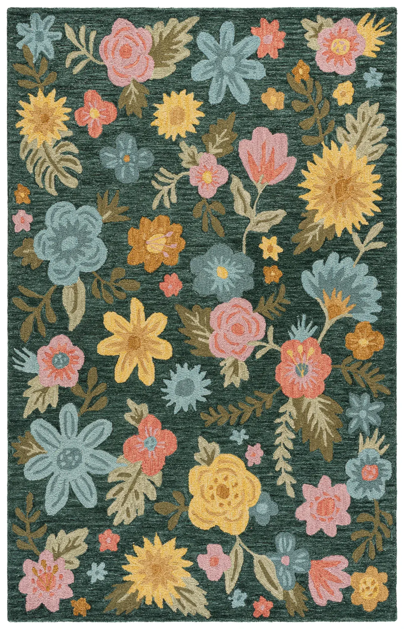 Jardin Folk Floral Hand-Tufted Wool Rug