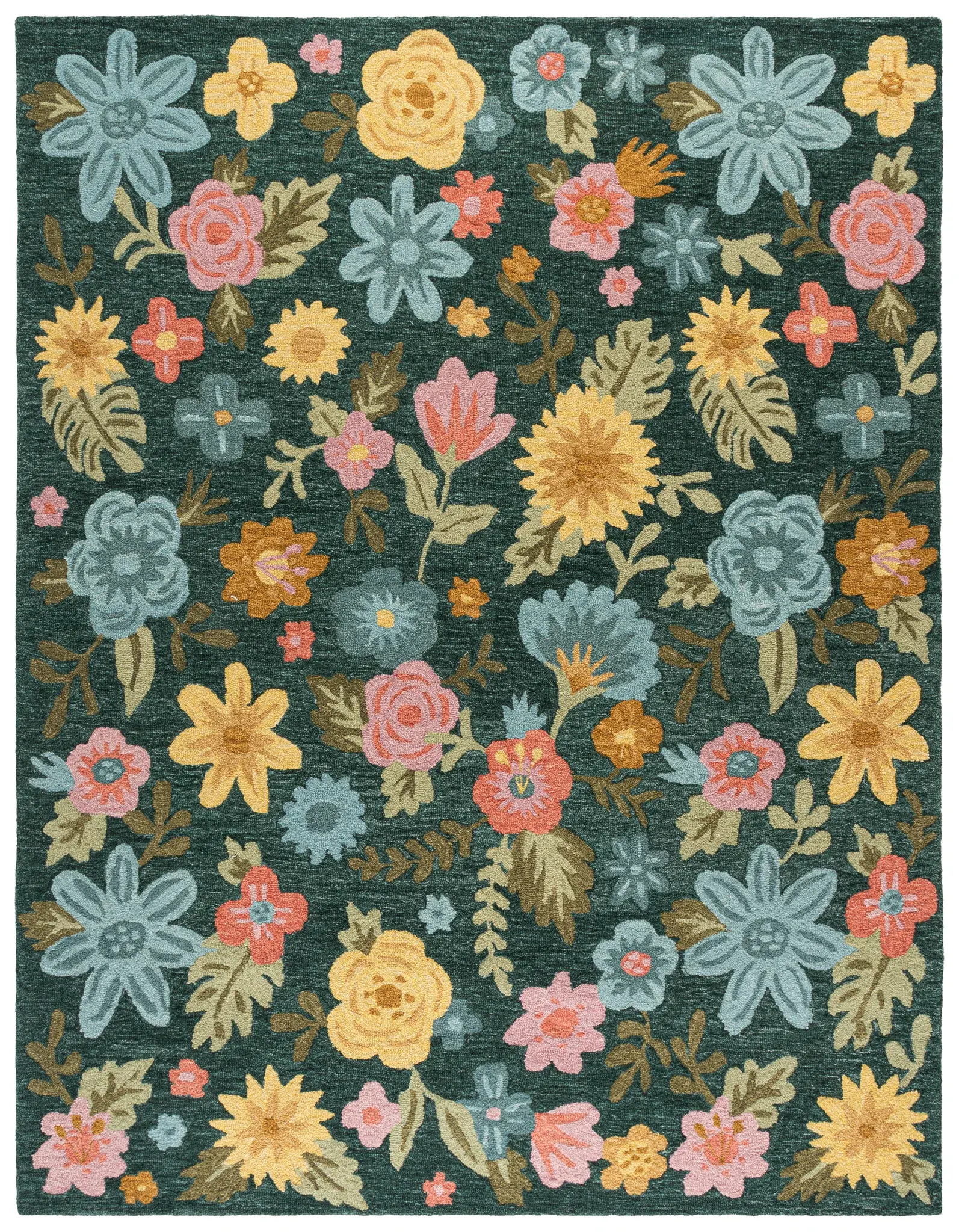 Jardin Folk Floral Hand-Tufted Wool Rug
