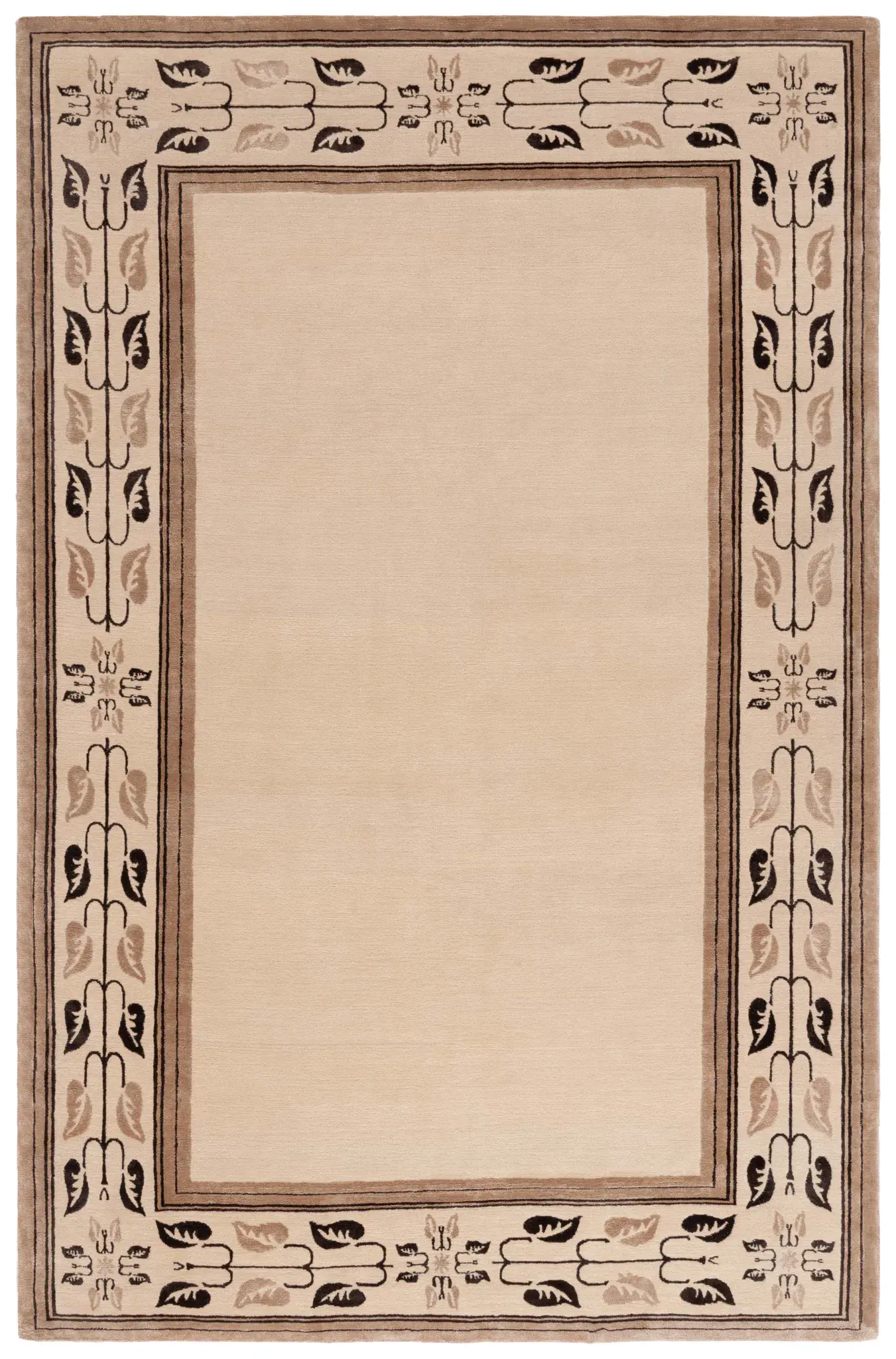 Jamie Drake Transitional Bordered Pattern Hand-Knotted Rug