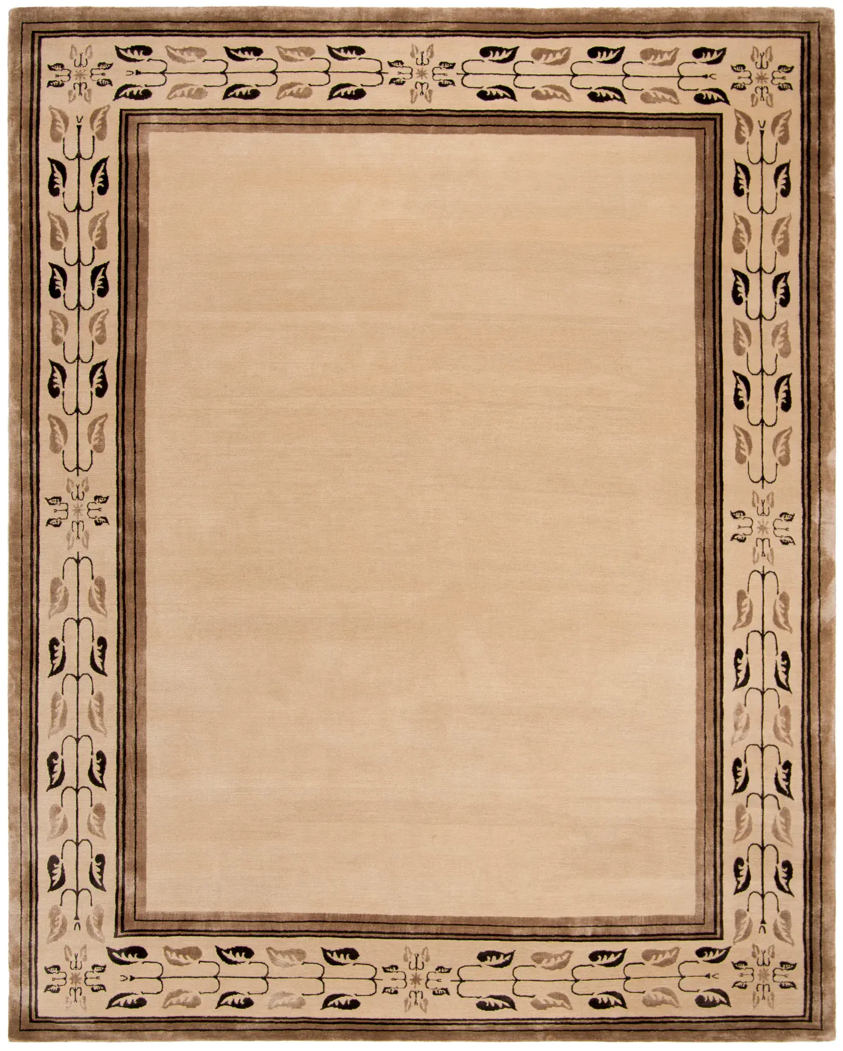Jamie Drake Transitional Bordered Pattern Hand-Knotted Rug