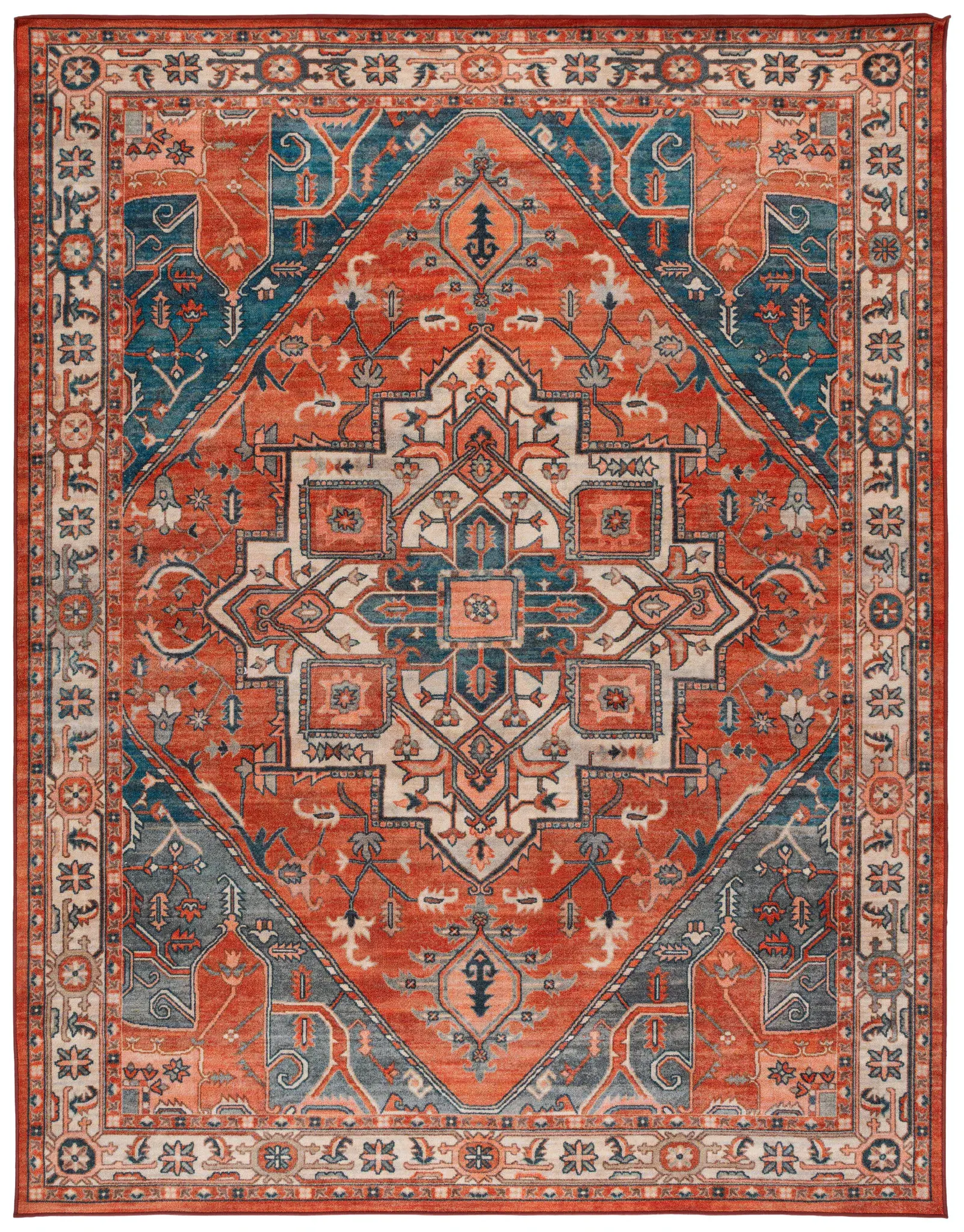 Journey Medallion Bordered Washable Rug