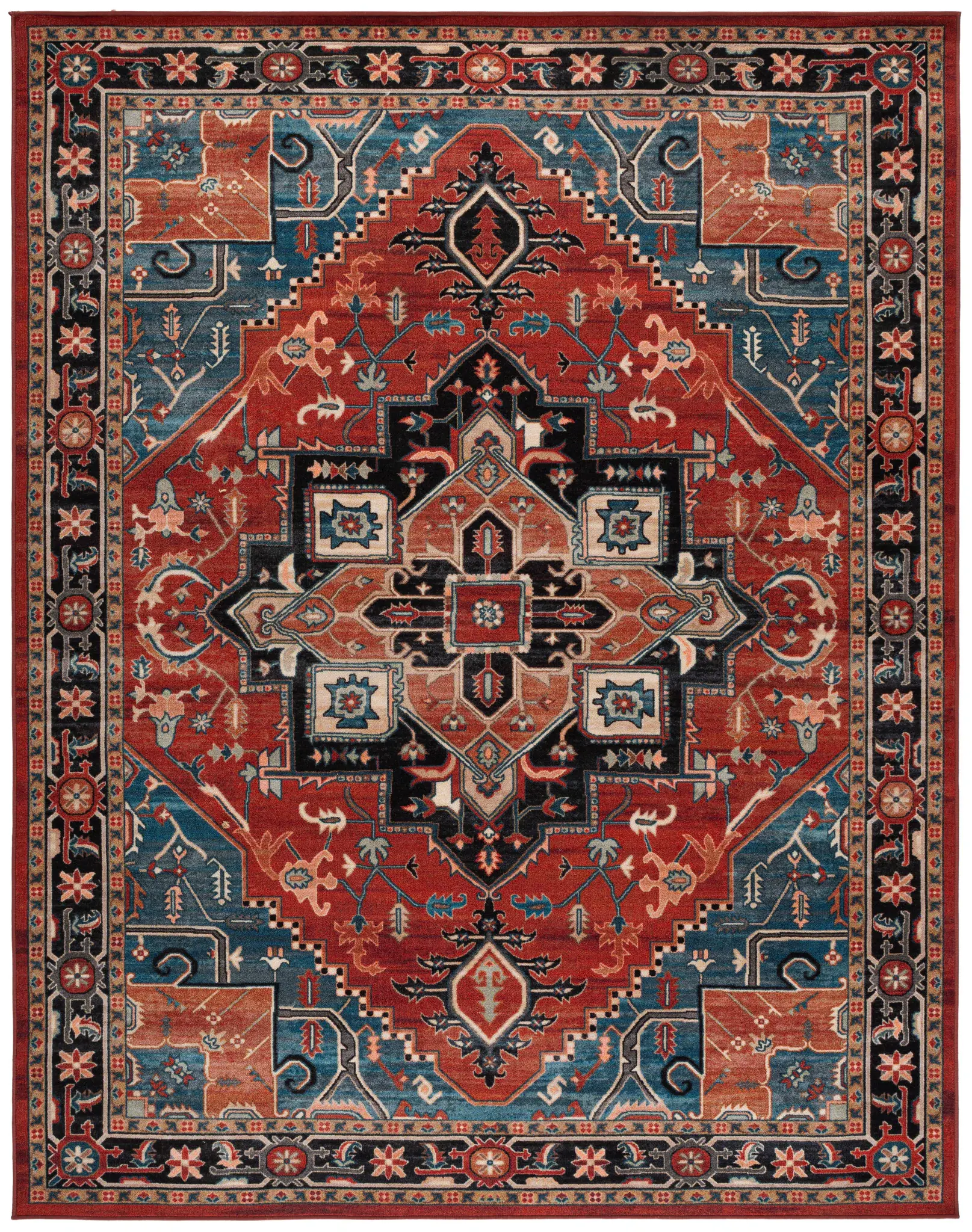 Journey Medallion Bordered Washable Rug