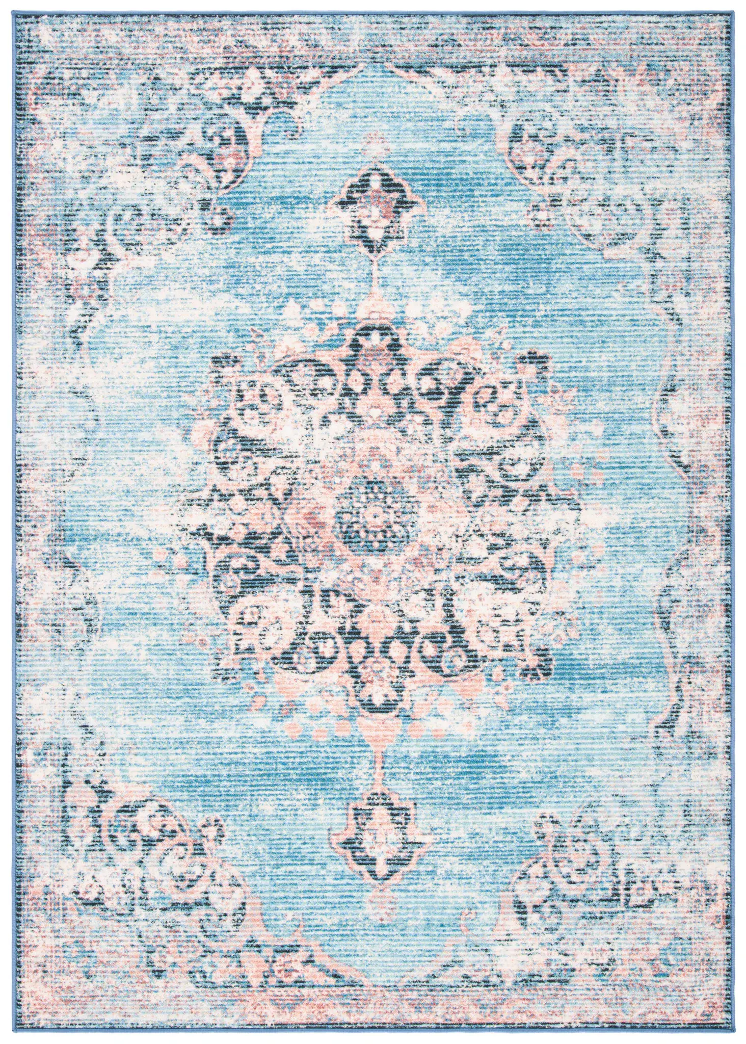Journey Vintage Rosette Medallion Washable Rug