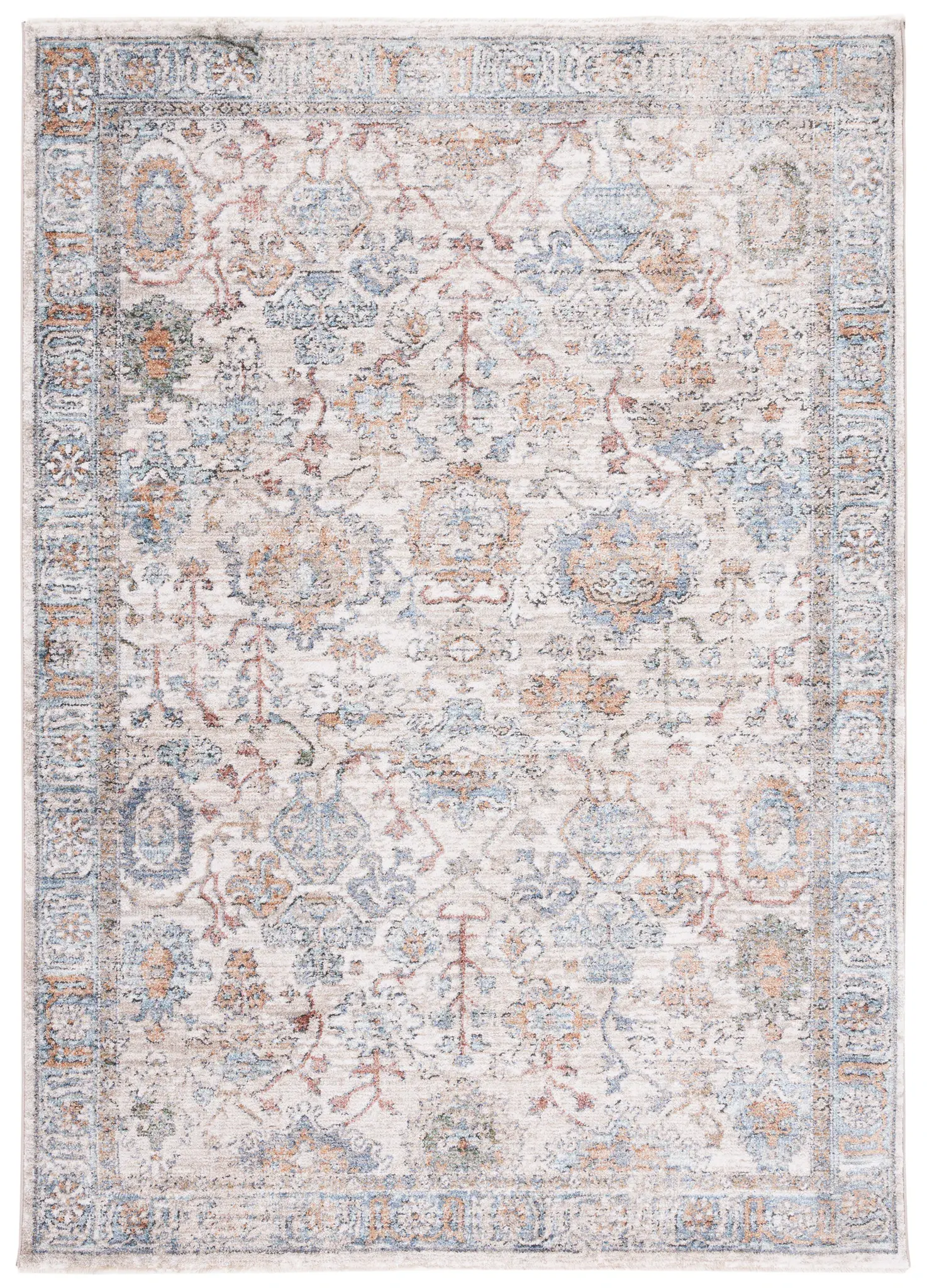 Jasmine Faded Floral Bordered Rug