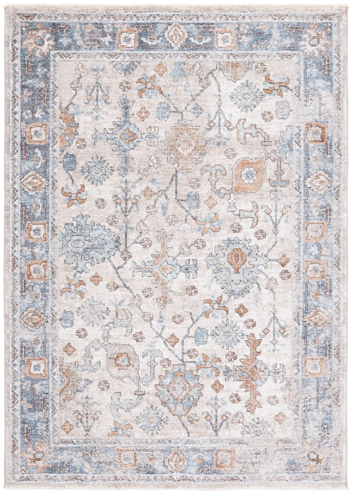 Jasmine Faded Floral Border Rug
