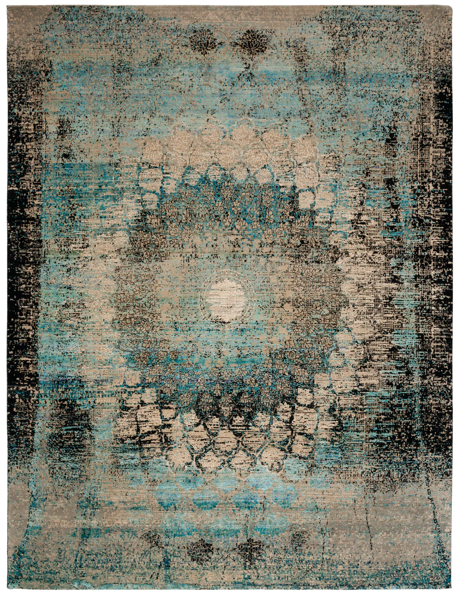 Jewel Of India Transitional Medallion Hand-Knotted Rug