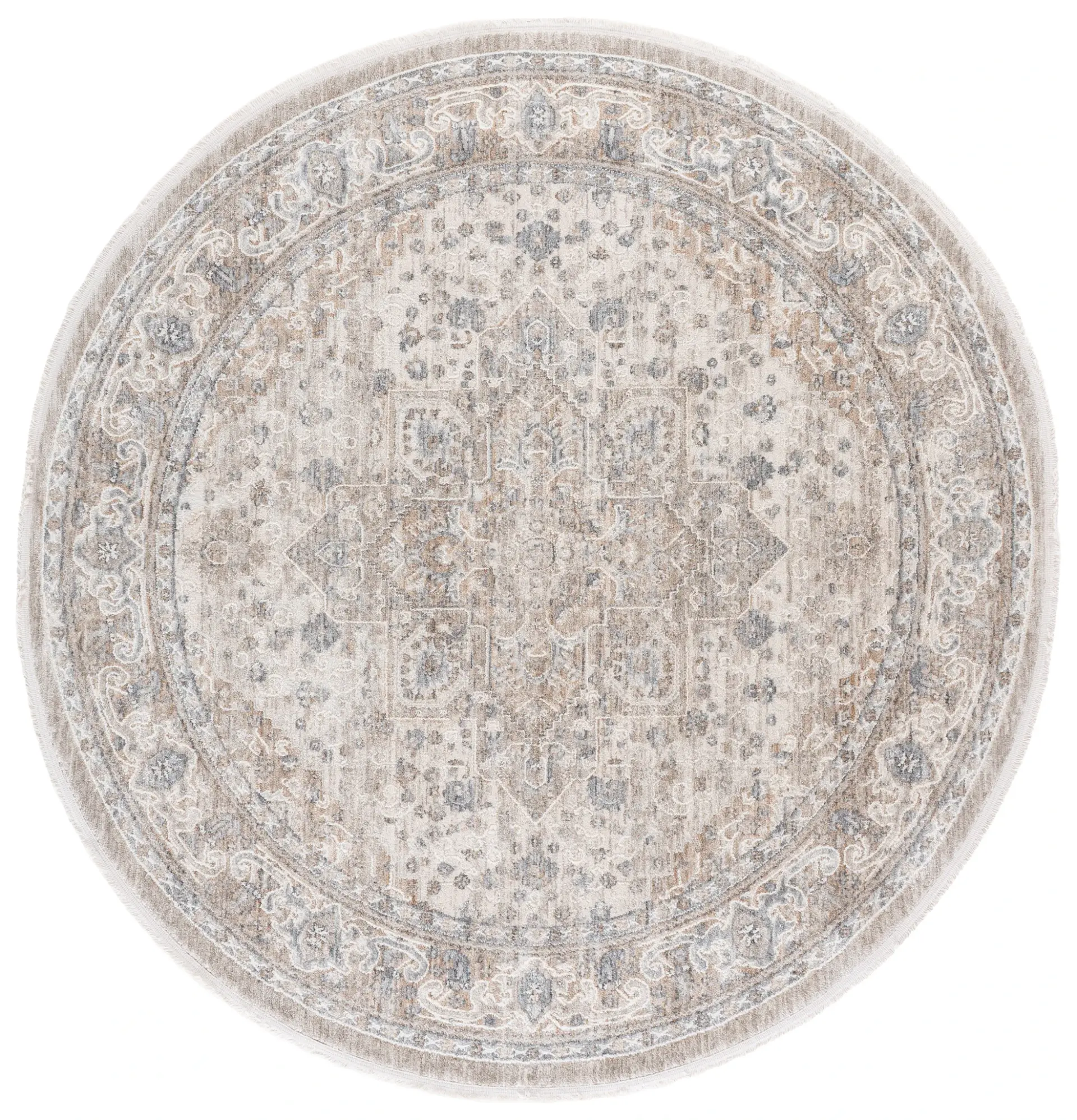 Kendal Distressed Medallion Bordered Rug