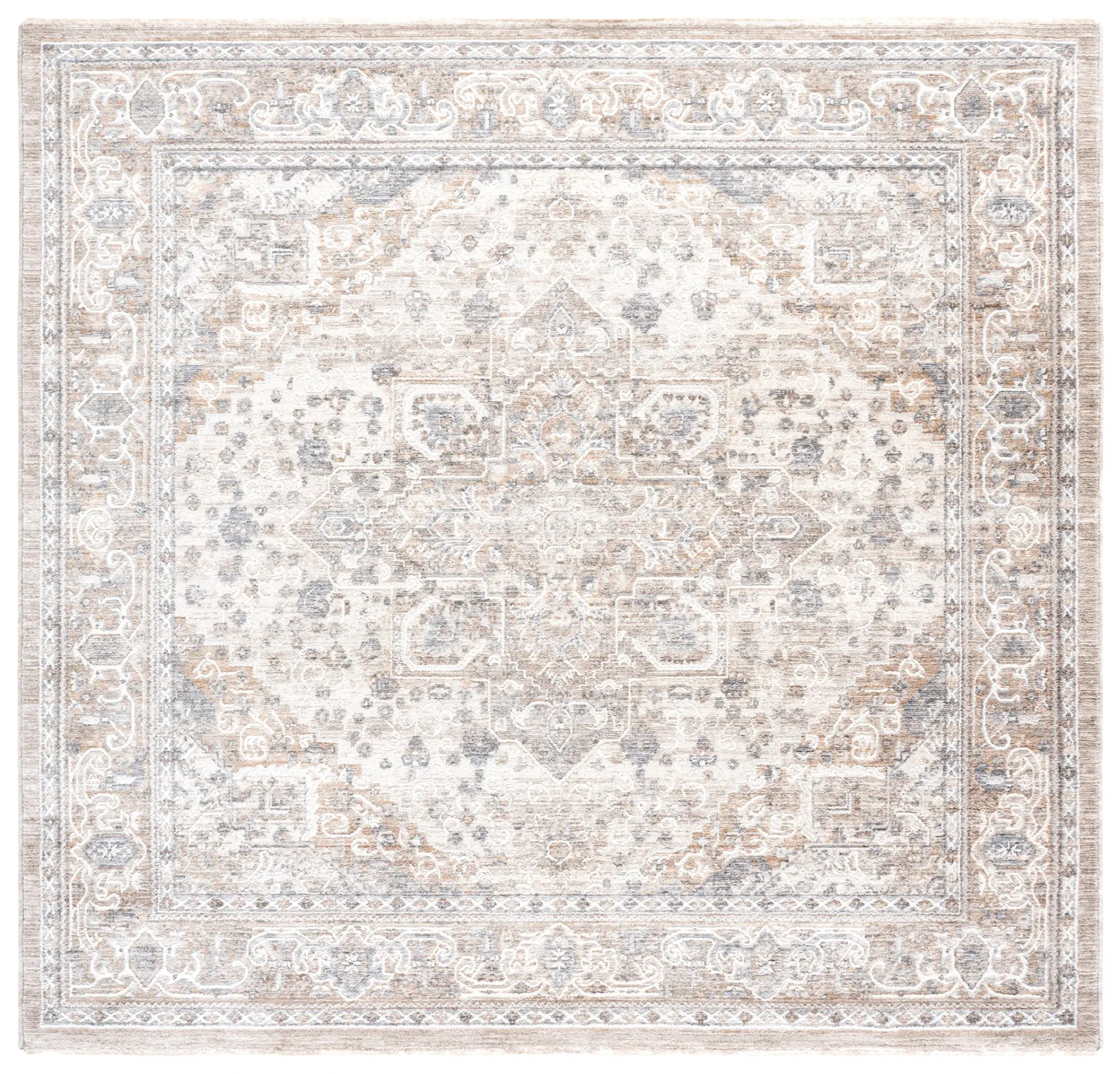 Kendal Distressed Medallion Bordered Rug