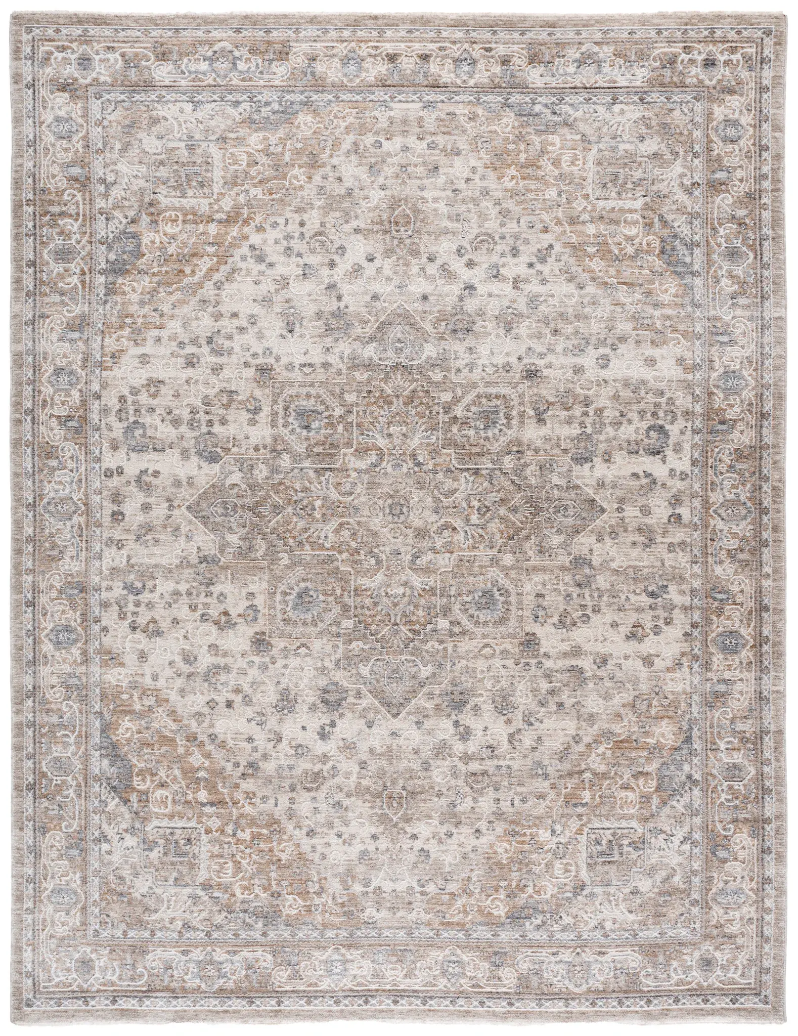 Kendal Distressed Medallion Bordered Rug